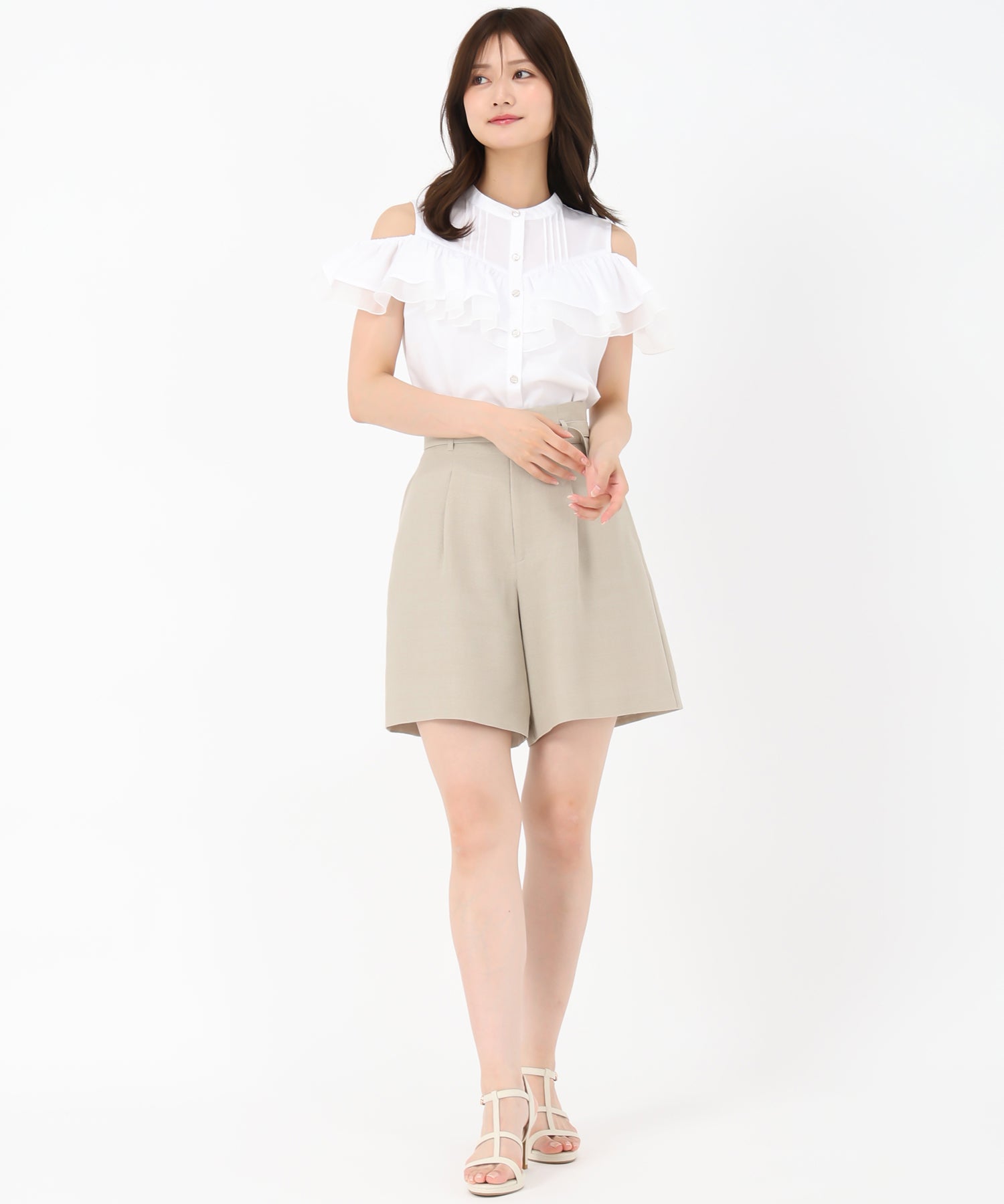 ミッシュマッシュ MISCH MASCH 2025春夏新作 麻調メッシュショートパンツ （BEIGE） BEIGE