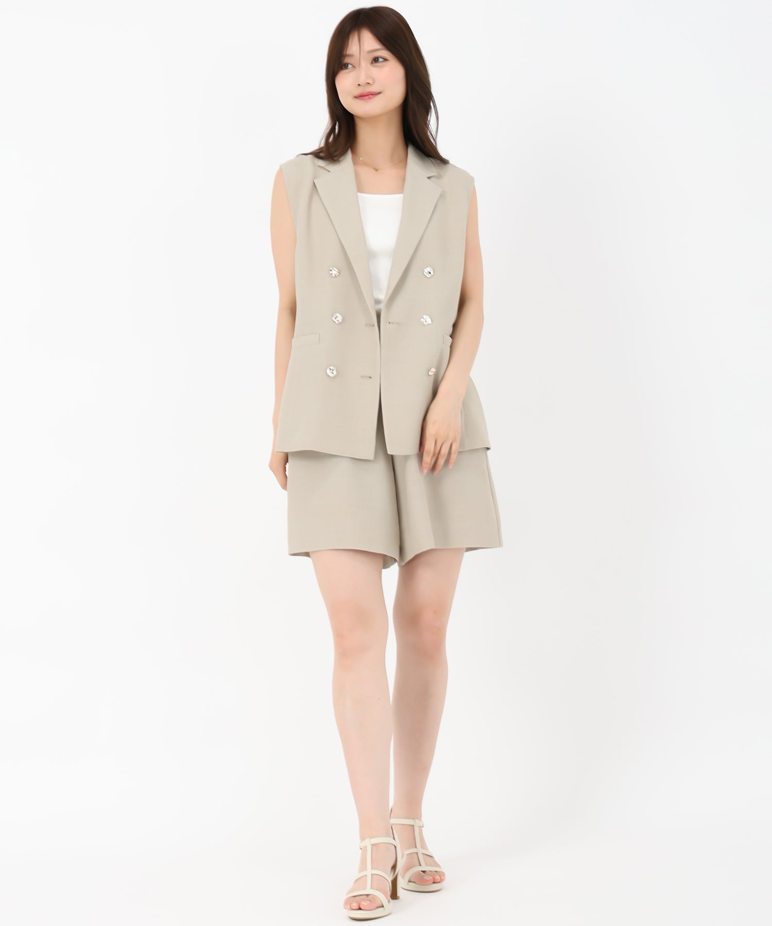 ミッシュマッシュ MISCH MASCH 2025春夏新作 麻調メッシュショートパンツ （BEIGE） BEIGE