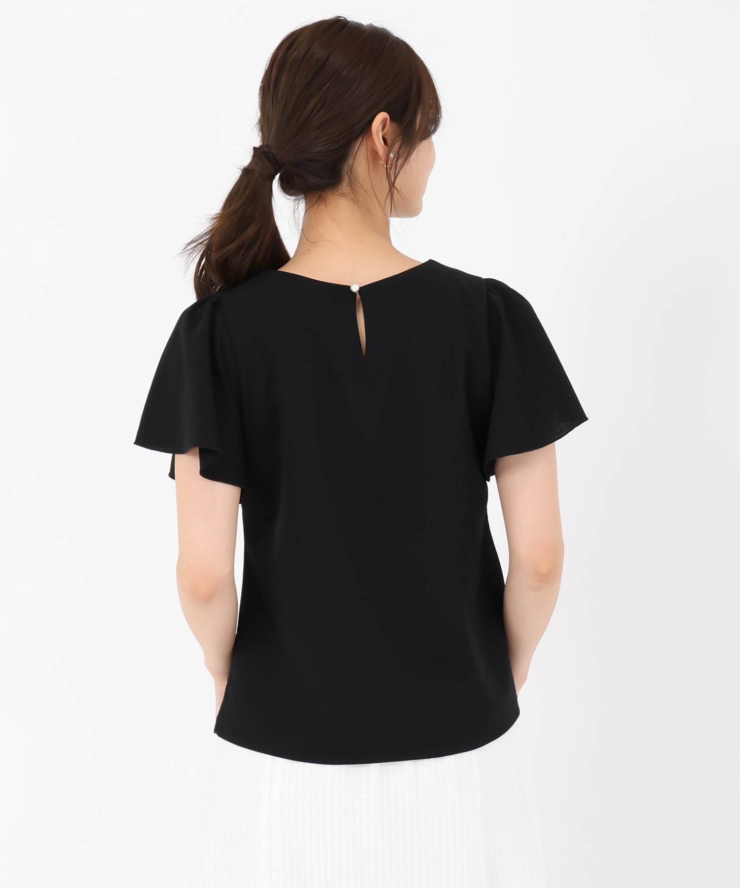 ミッシュマッシュ MISCH MASCH 2025春夏新作 パールフレア袖カットブラウス （BLACK） BLACK
