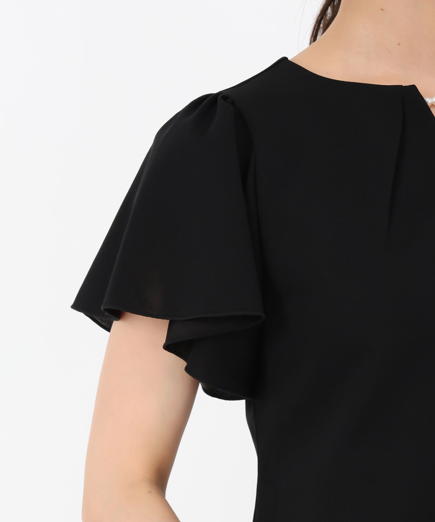 ミッシュマッシュ MISCH MASCH 2025春夏新作 パールフレア袖カットブラウス （BLACK） BLACK