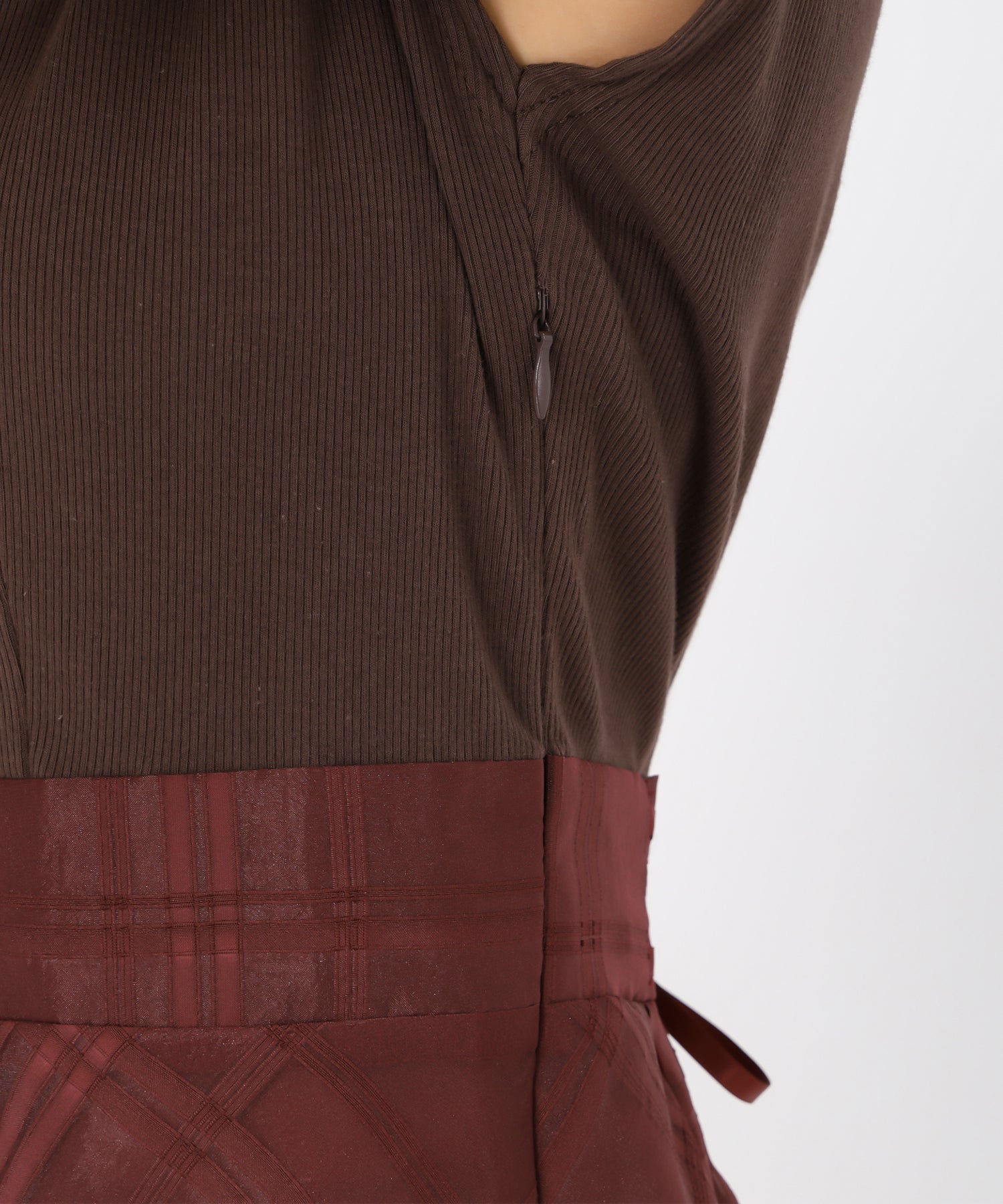 ミッシュマッシュ MISCH MASCH 2025秋冬新作 シアーチェックドッキングワンピース （RED） RED