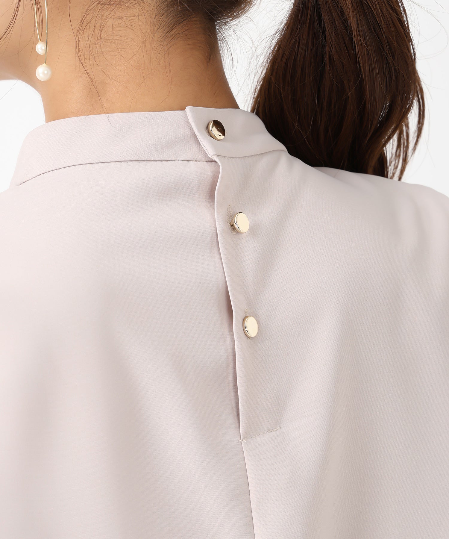 ミッシュマッシュ MISCH MASCH 2025秋冬新作 袖プリーツバー付き5分袖ブラウス （BLACK） BLACK