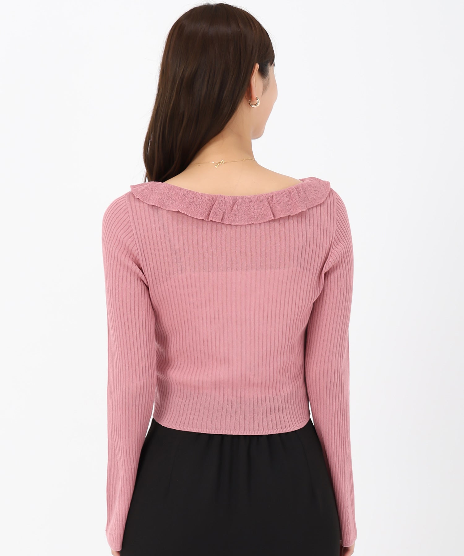 ミッシュマッシュ MISCH MASCH 2025秋冬新作 ラッフルシアーカーディガン （PINK） PINK