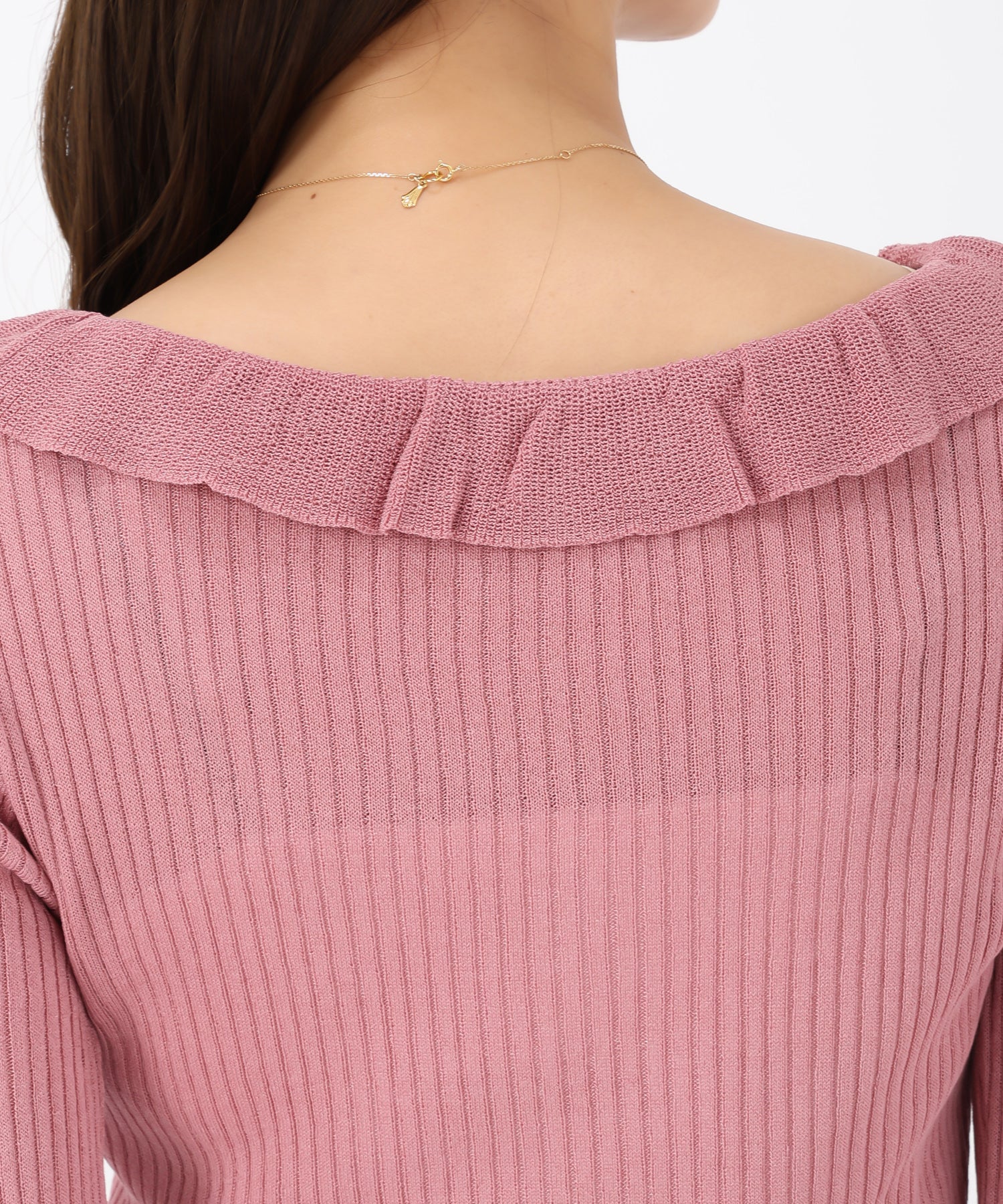ミッシュマッシュ MISCH MASCH 2025秋冬新作 ラッフルシアーカーディガン （PINK） PINK