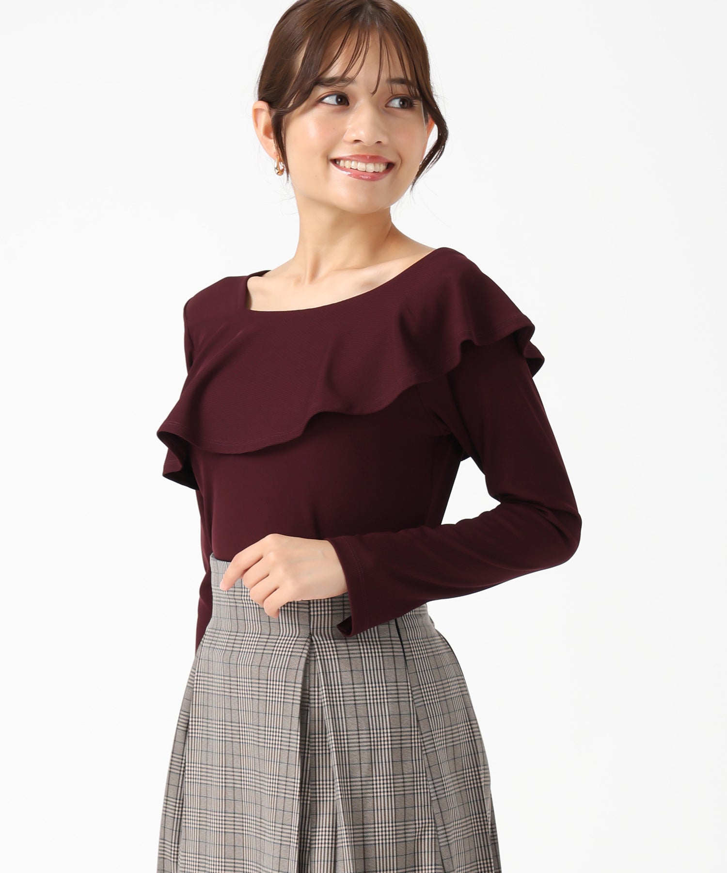 ミッシュマッシュ MISCH MASCH WEB限定 フリルカットソー MM558201 （WINE） WINE