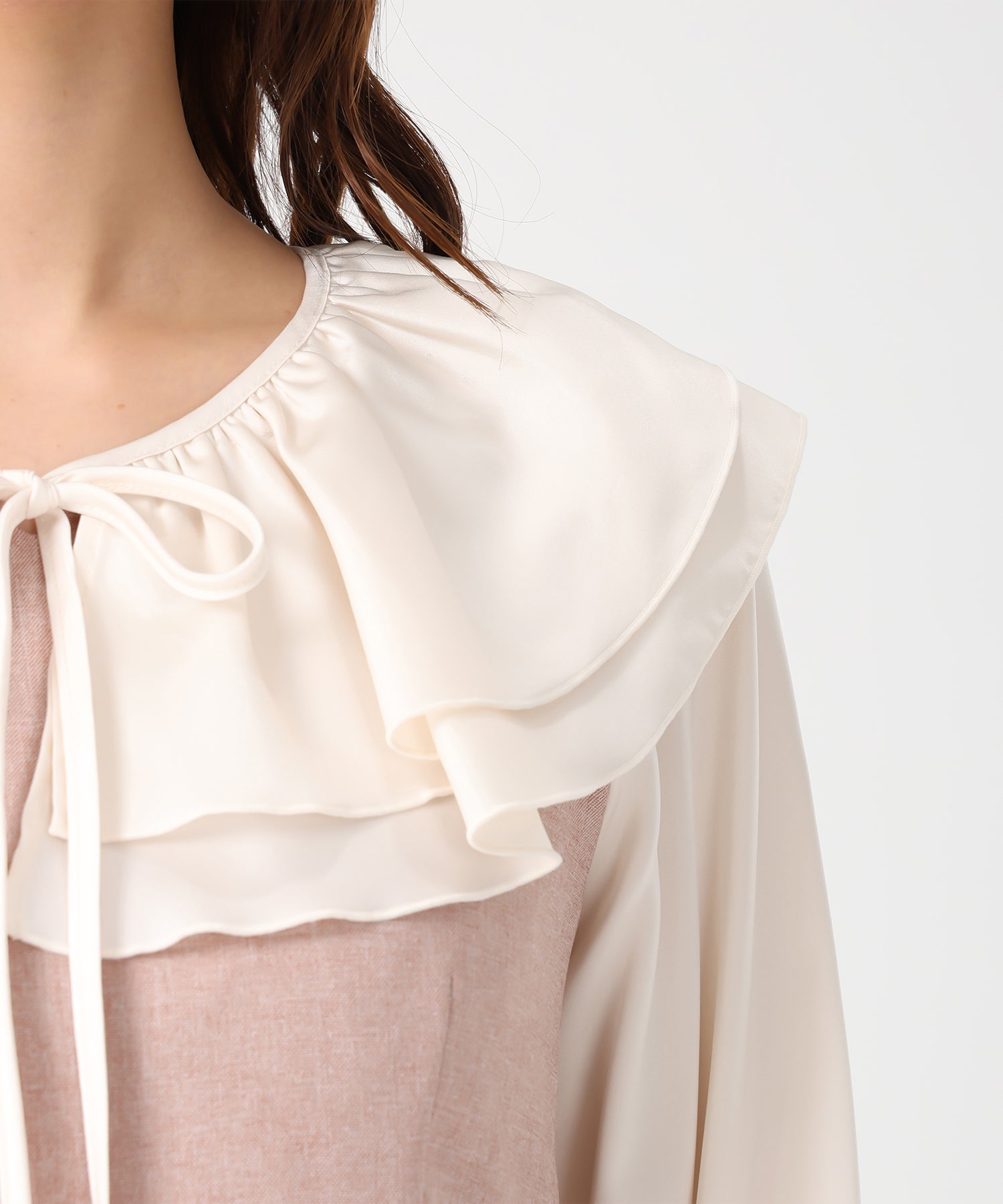 ミッシュマッシュ MISCH MASCH 2025秋冬新作 フリルカラーマーメイドワンピース MM547411 （BLACK） BLACK