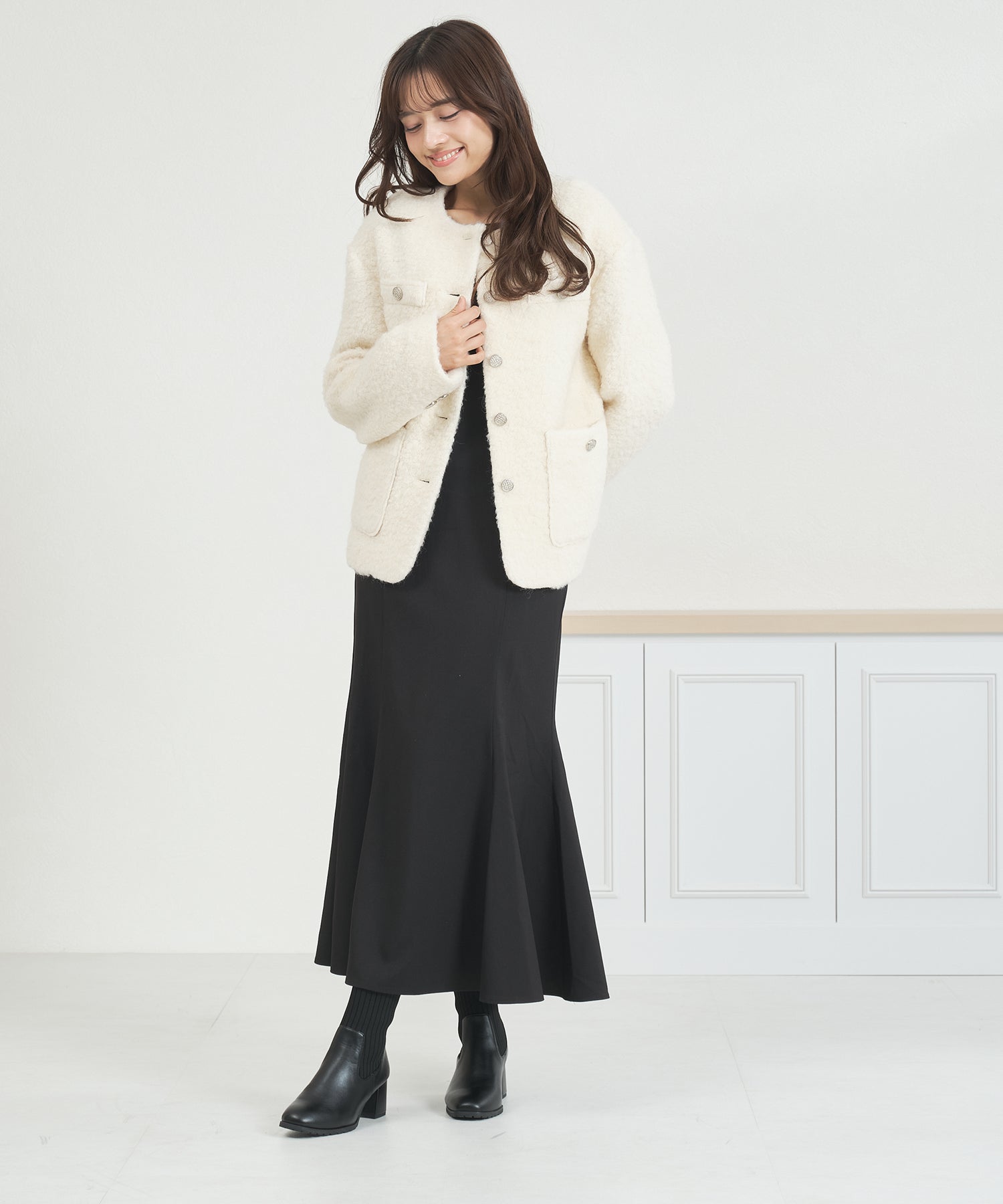 ミッシュマッシュ MISCH MASCH 2025秋冬新作 2wayバックレースアップキャミワンピース MM557413 （BLACK） BLACK