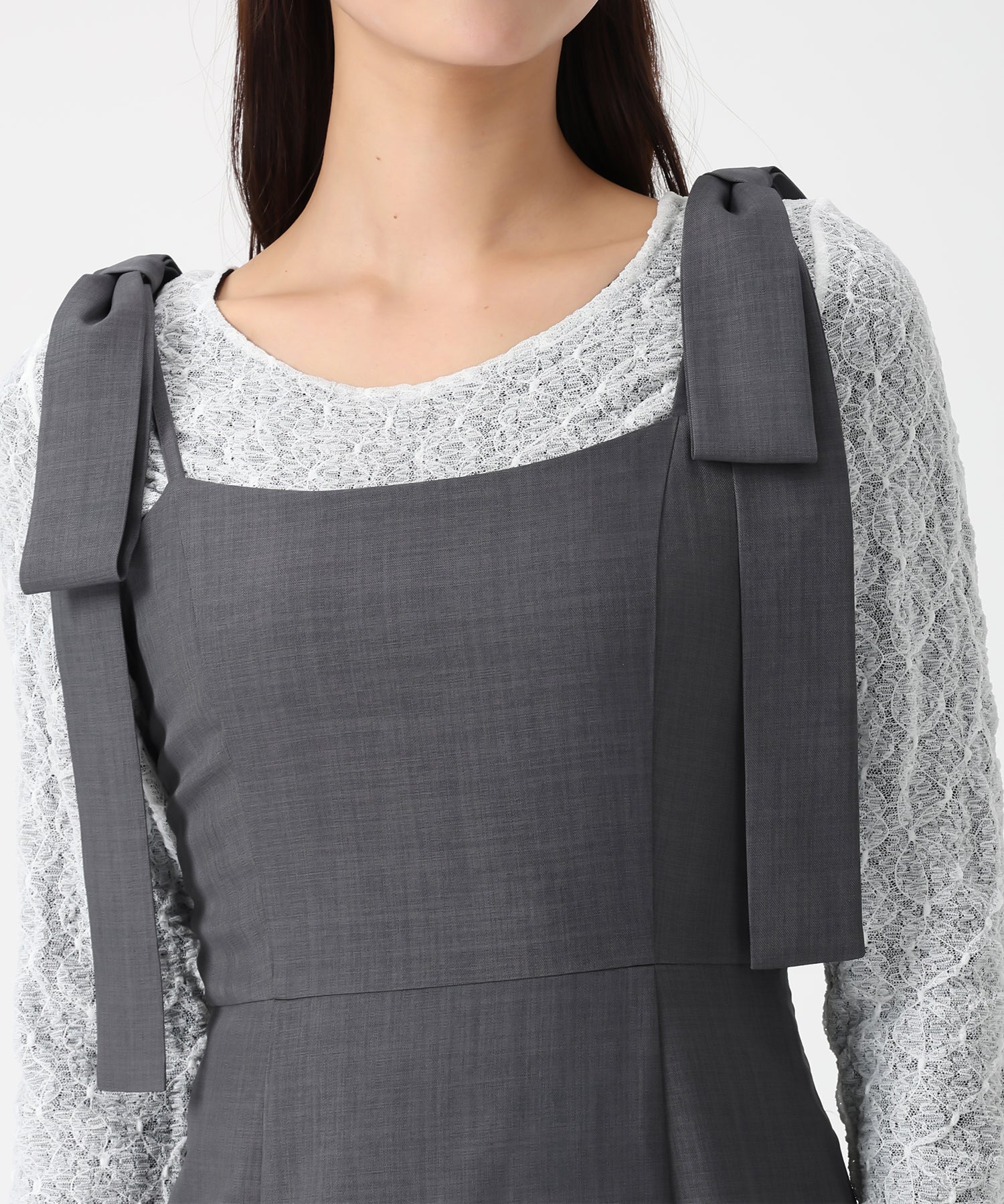 ミッシュマッシュ MISCH MASCH 2025秋冬新作 2wayバックレースアップキャミワンピース MM557413 （BLACK） BLACK