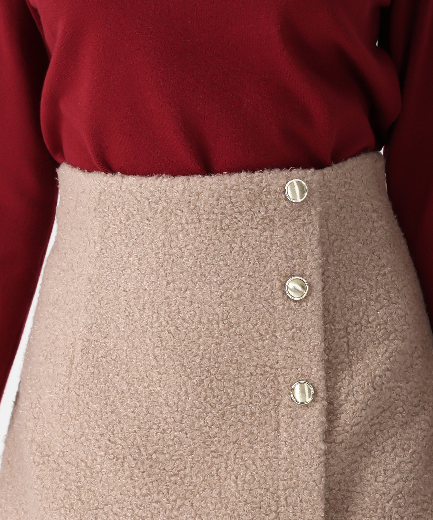 ミッシュマッシュ MISCH MASCH 2025秋冬新作 ブークレーミニスカート MM547222 （MOCHA） MOCHA