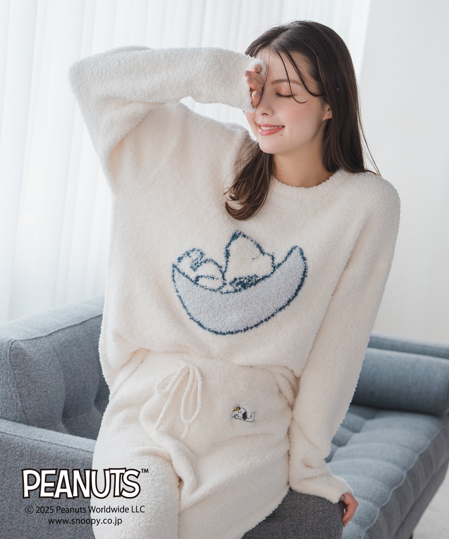 ミッシュマッシュ MISCH MASCH 2025秋冬新作 PEANUTSデザインルームウェアトップス MM548902 （IVORY） IVORY