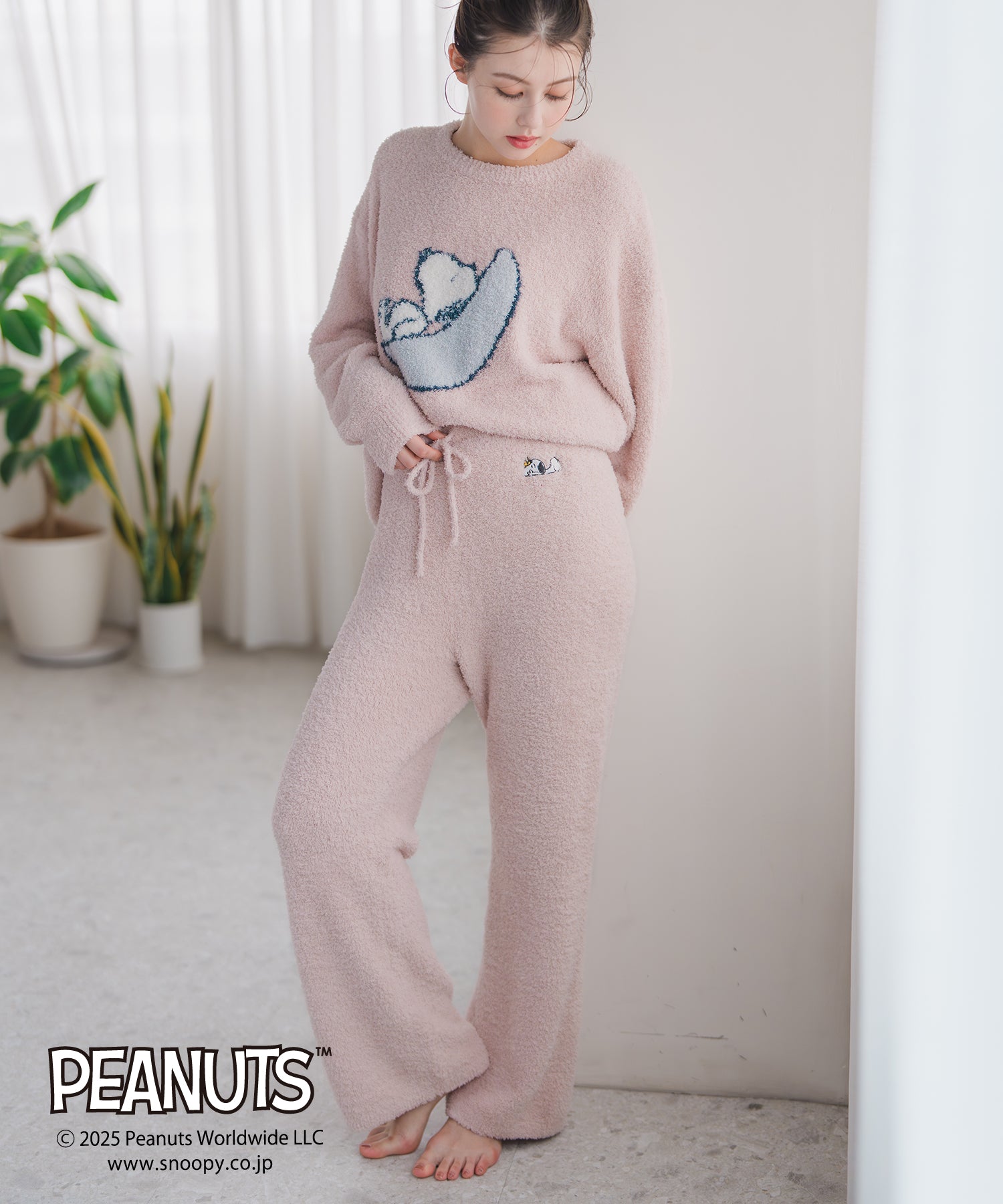 ミッシュマッシュ MISCH MASCH 2025秋冬新作 PEANUTSデザインルームウェアパンツ MM548903 （PINK） PINK