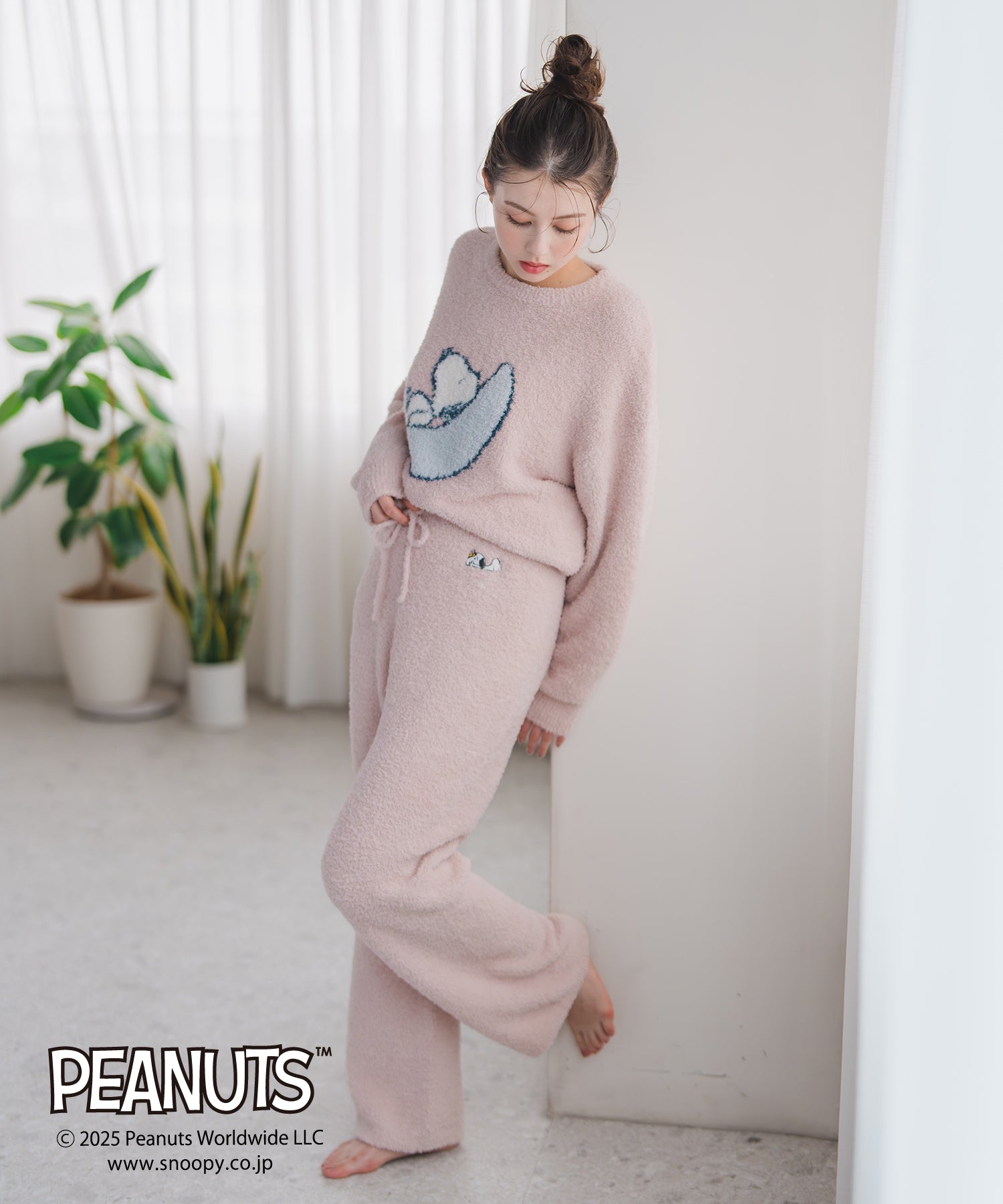 ミッシュマッシュ MISCH MASCH 2025秋冬新作 PEANUTSデザインルームウェアパンツ MM548903 （PINK） PINK