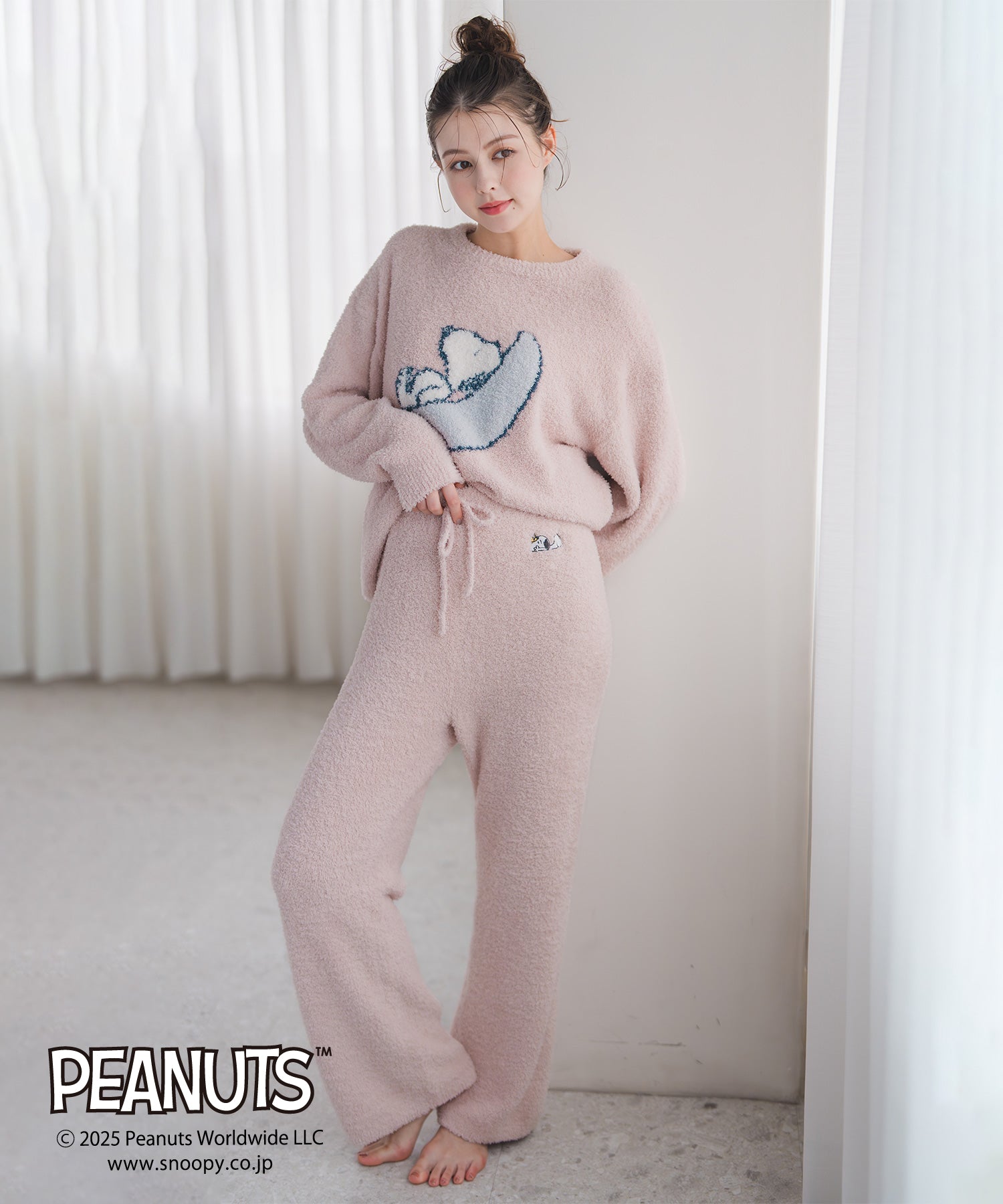 ミッシュマッシュ MISCH MASCH 2025秋冬新作 PEANUTSデザインルームウェアパンツ MM548903 （PINK） PINK