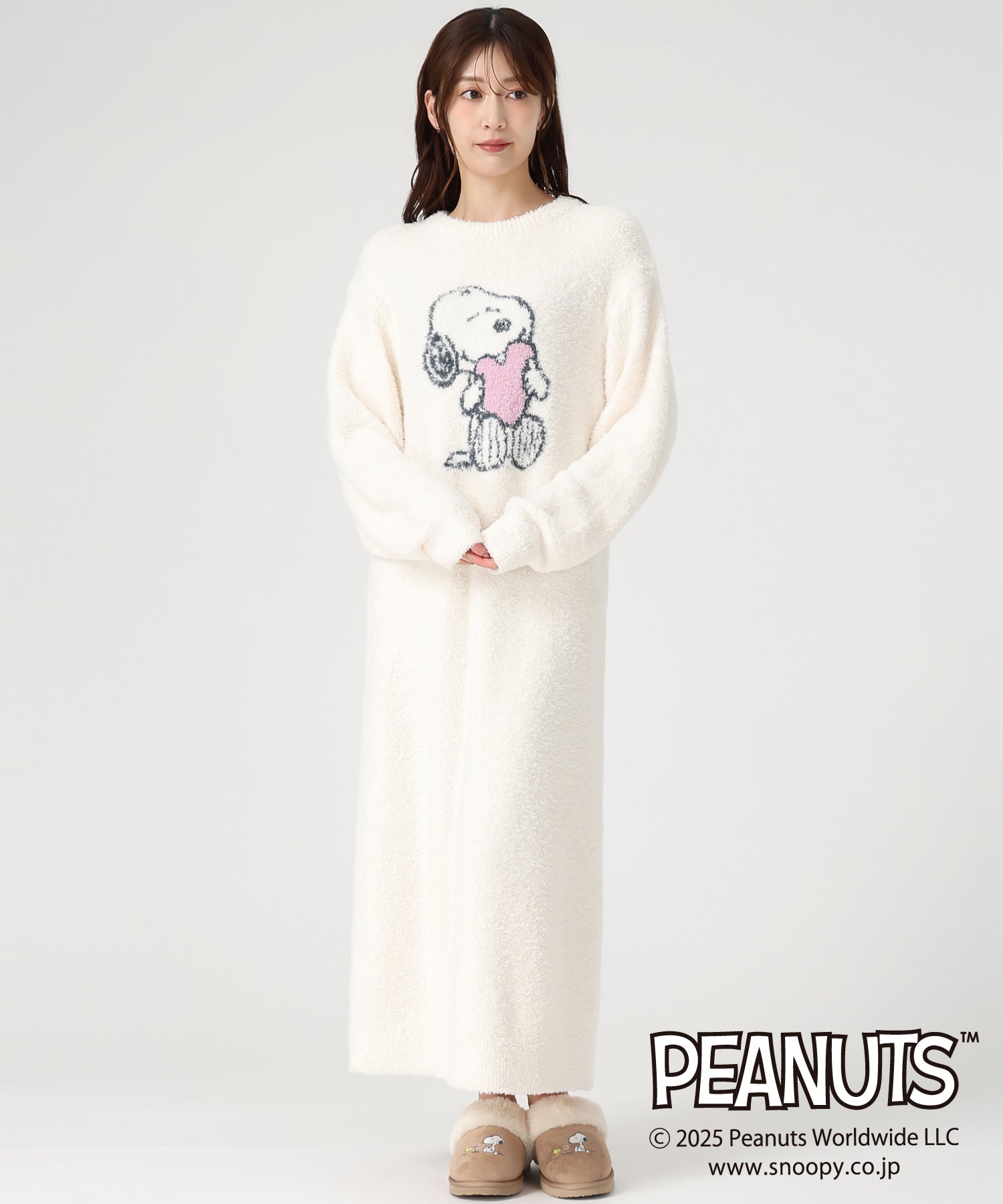 ミッシュマッシュ MISCH MASCH 2025秋冬新作 PEANUTSデザインルームウェアワンピース MM548901 （IVORY） IVORY