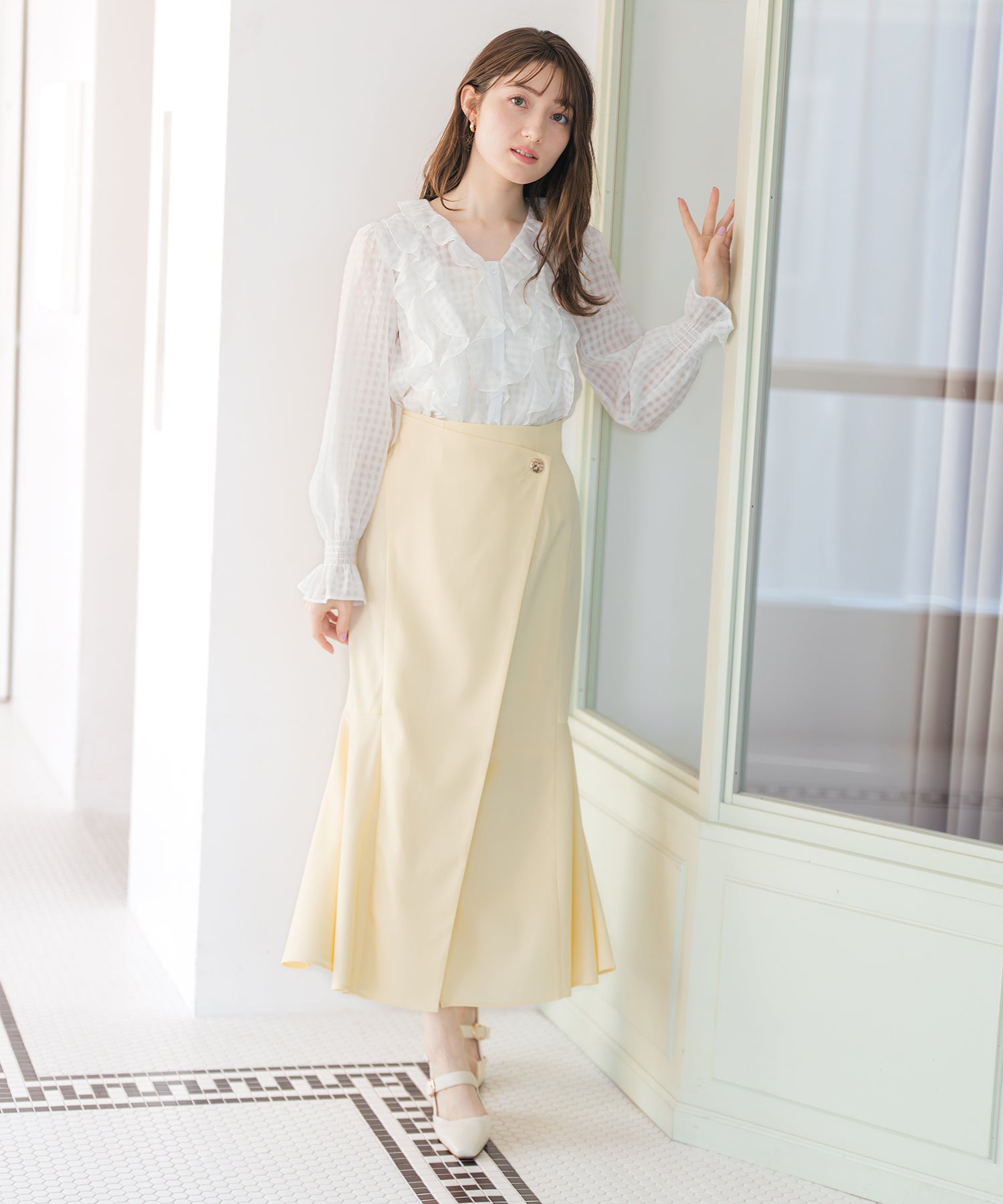 ミッシュマッシュ MISCH MASCH 2026春夏新作 フリルレイヤードブラウス MM618109 （WHITE） WHITE