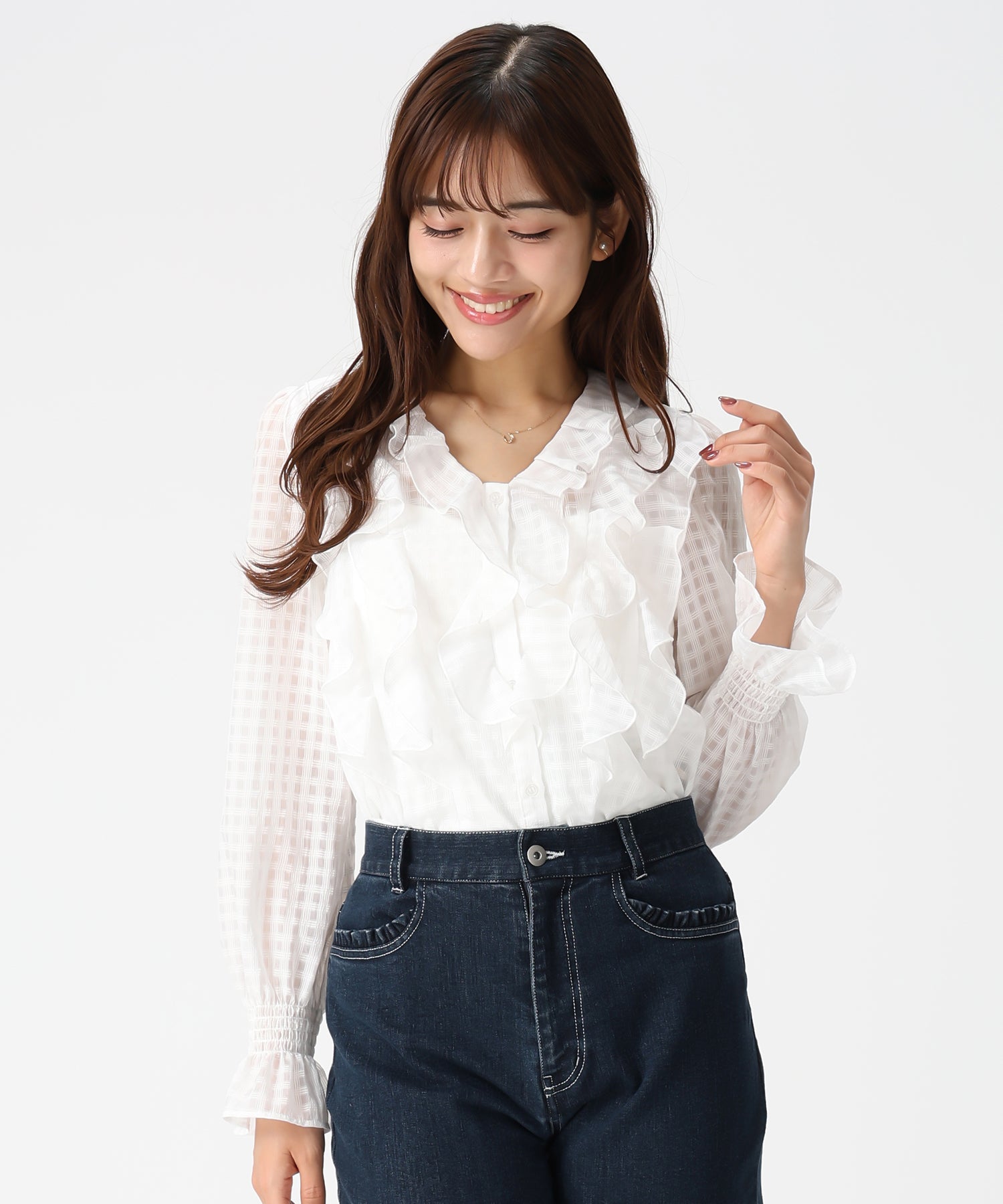 ミッシュマッシュ MISCH MASCH 2026春夏新作 フリルレイヤードブラウス MM618109 （WHITE） WHITE