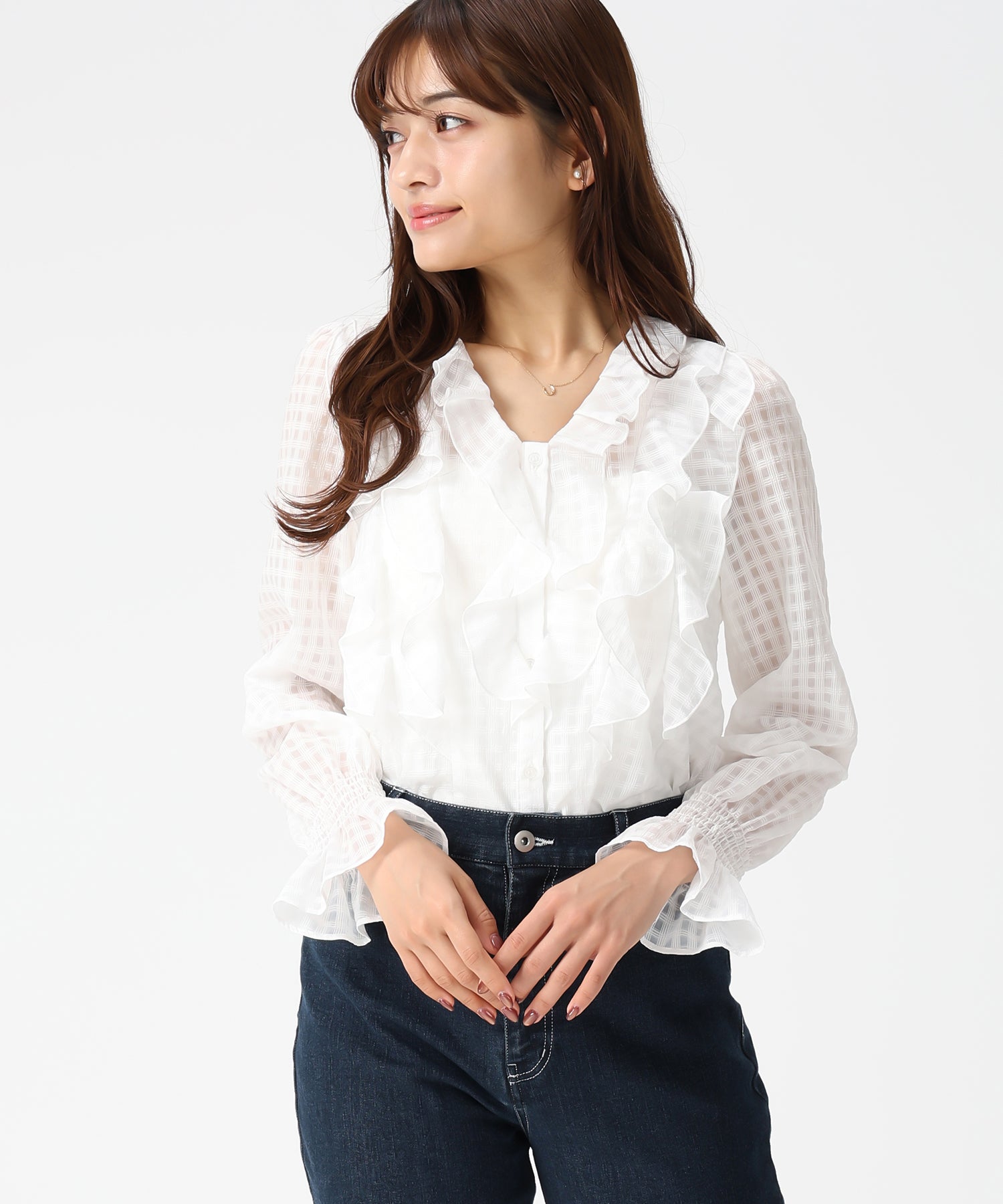 ミッシュマッシュ MISCH MASCH 2026春夏新作 フリルレイヤードブラウス MM618109 （WHITE） WHITE