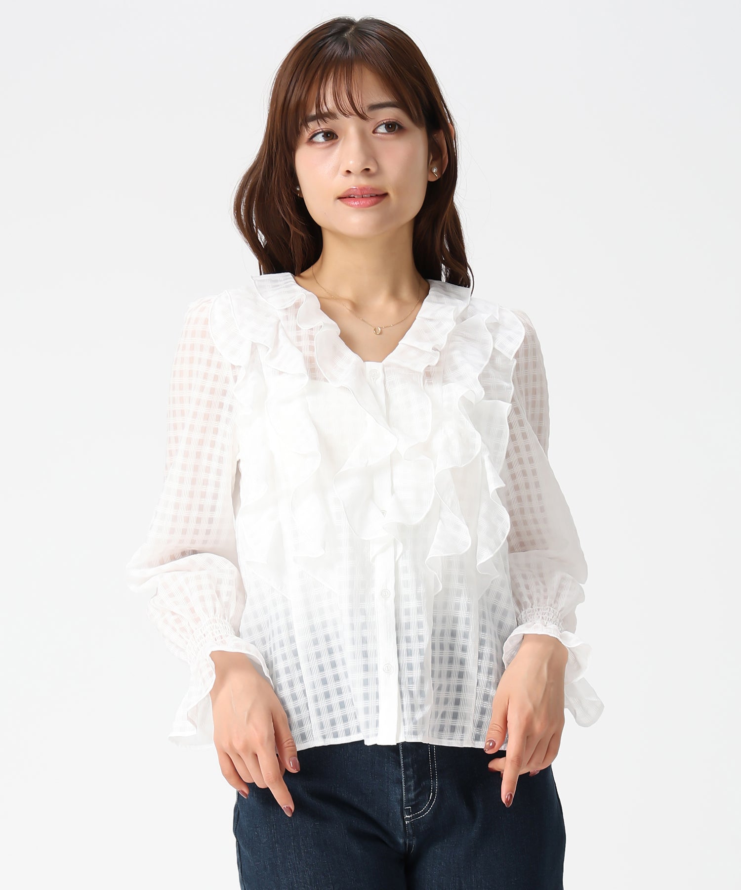 ミッシュマッシュ MISCH MASCH 2026春夏新作 フリルレイヤードブラウス MM618109 （WHITE） WHITE