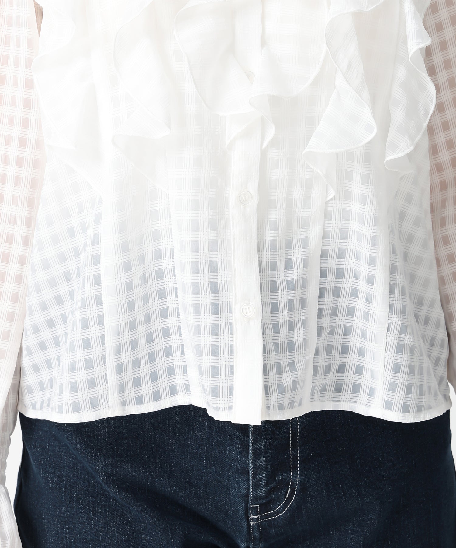 ミッシュマッシュ MISCH MASCH 2026春夏新作 フリルレイヤードブラウス MM618109 （WHITE） WHITE