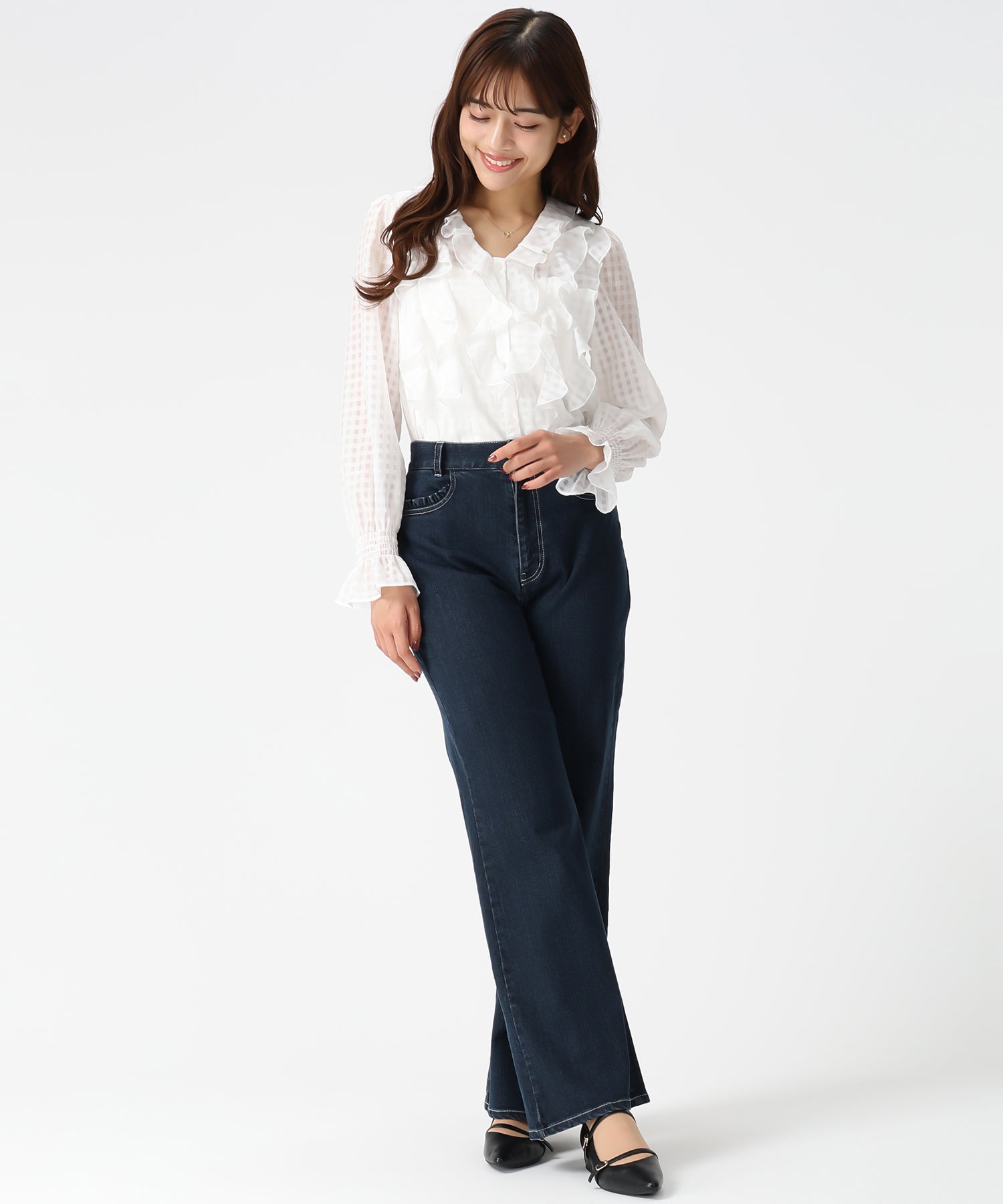 ミッシュマッシュ MISCH MASCH 2026春夏新作 フリルレイヤードブラウス MM618109 （WHITE） WHITE