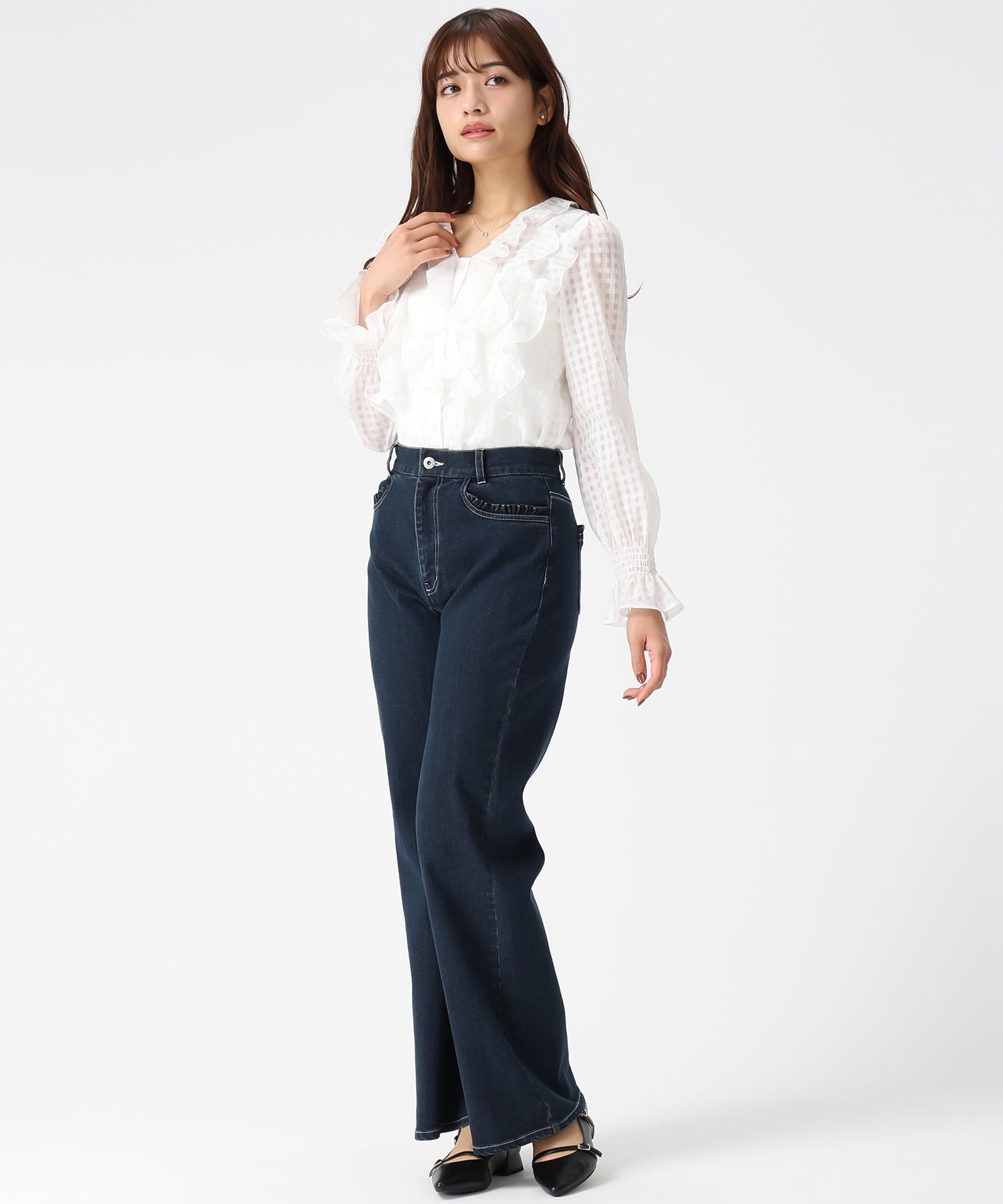 ミッシュマッシュ MISCH MASCH 2026春夏新作 フリルレイヤードブラウス MM618109 （WHITE） WHITE
