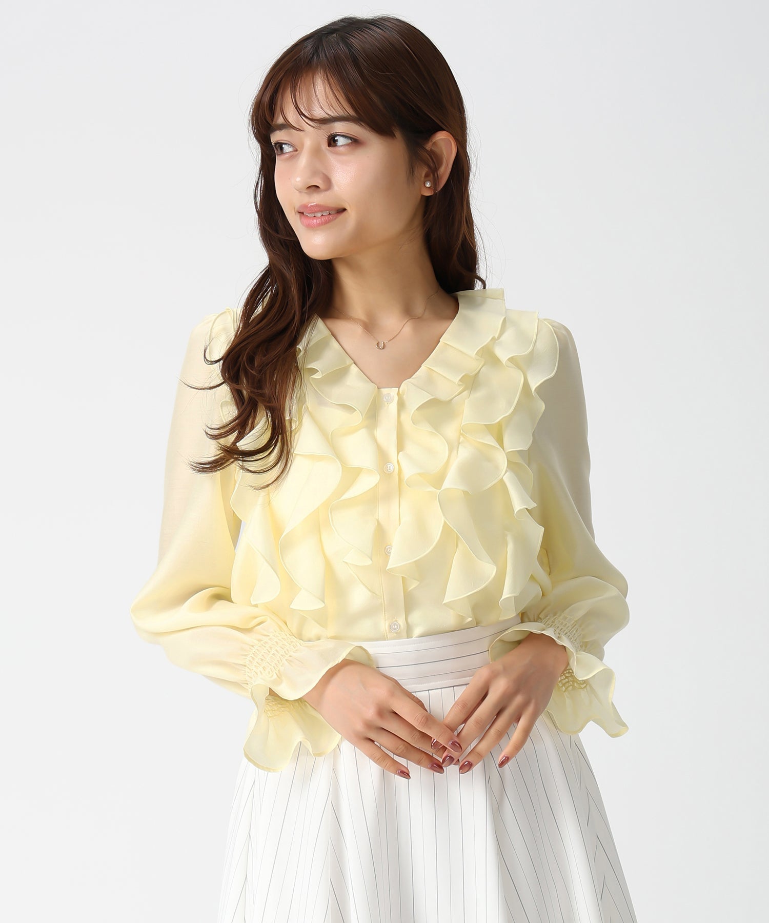 ミッシュマッシュ MISCH MASCH 2026春夏新作 フリルレイヤードブラウス MM618109 （YELLOW） YELLOW