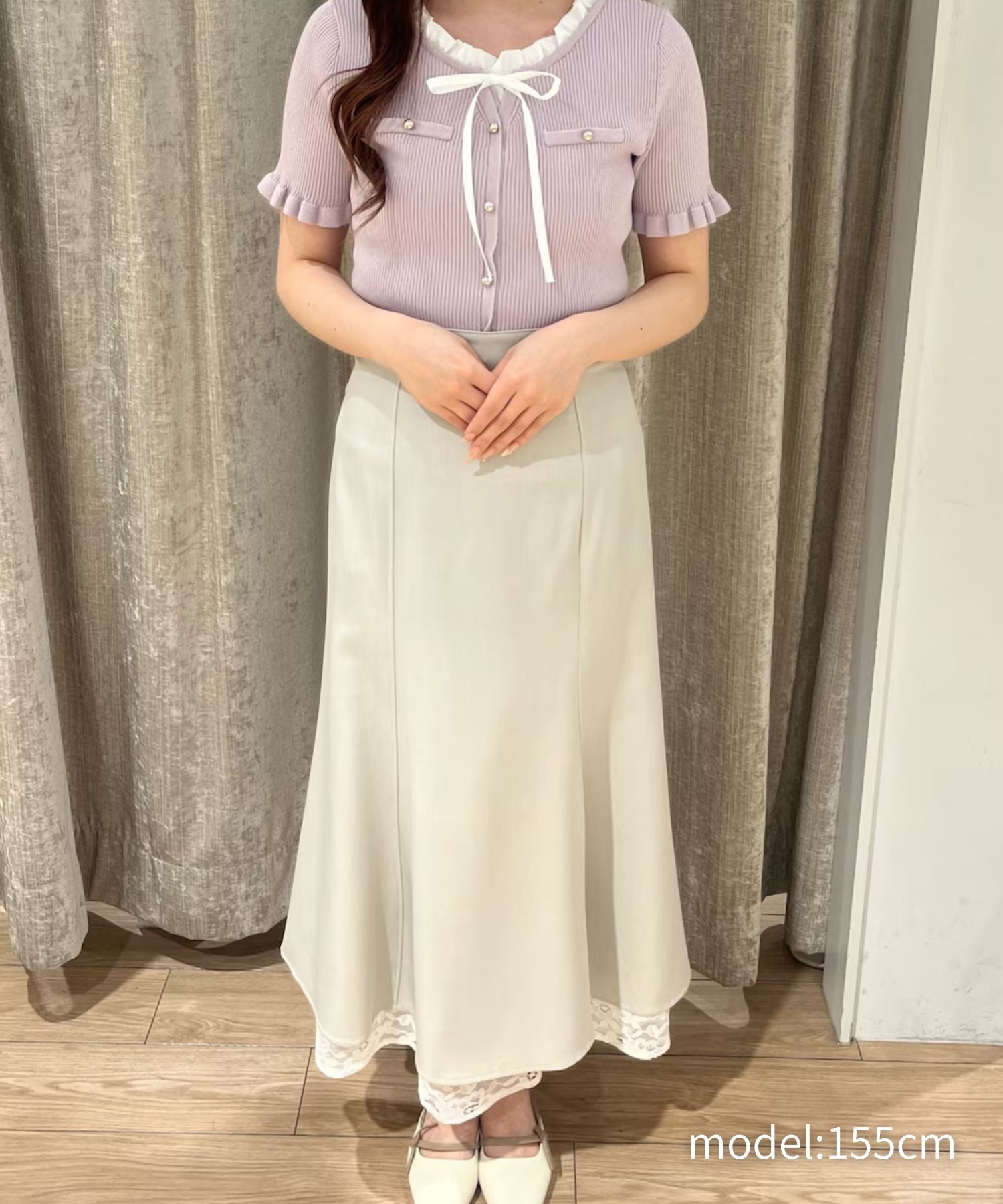 ミッシュマッシュ MISCH MASCH 2026春夏新作 フリルシャツレイヤードニット MM628302 （WHITE） WHITE