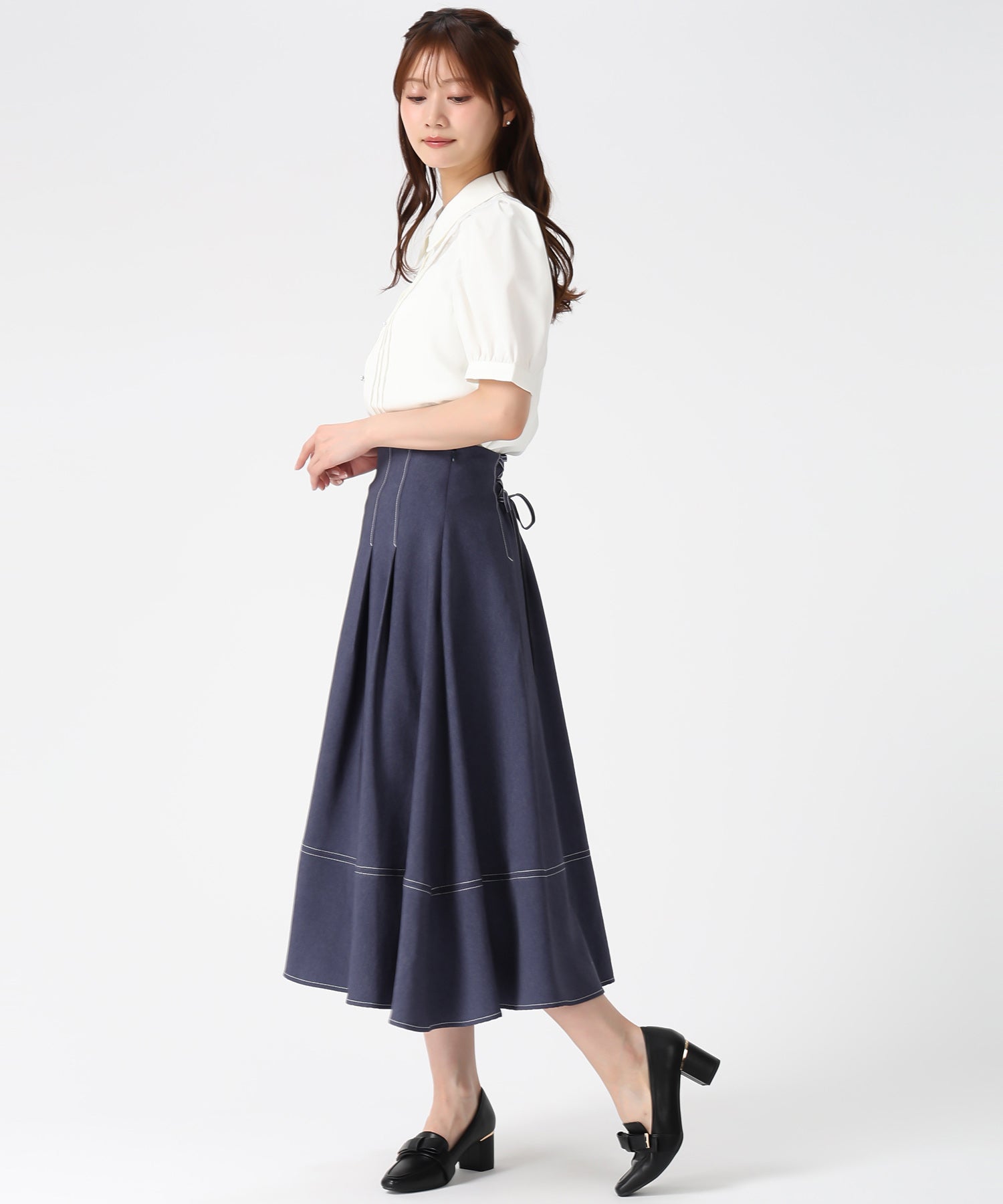 ミッシュマッシュ MISCH MASCH 2026春夏新作 襟レースピンタックブラウス MM628118 （WHITE） WHITE