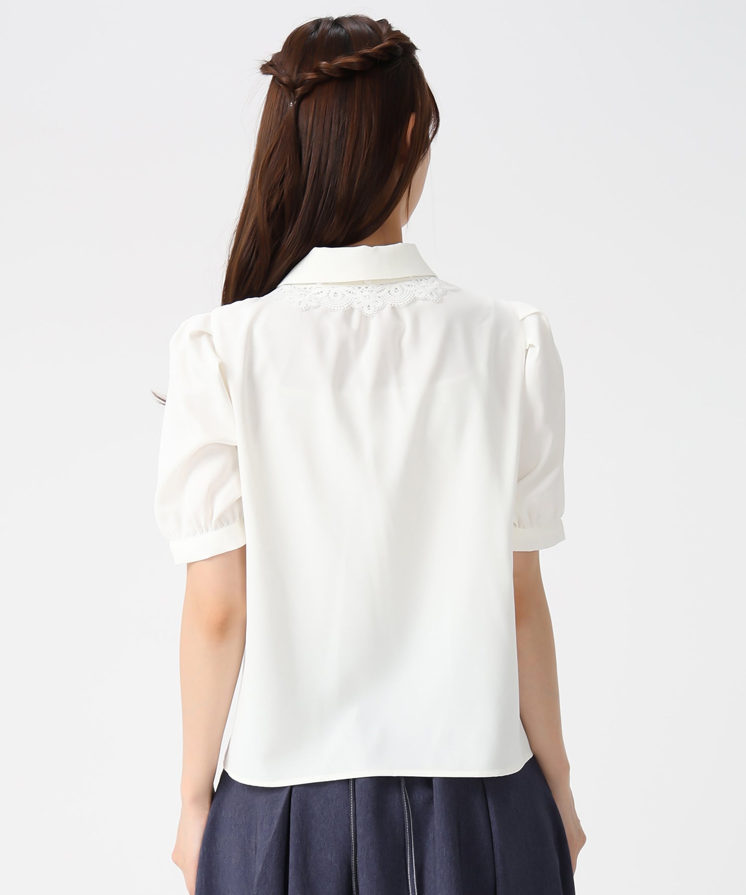 ミッシュマッシュ MISCH MASCH 2026春夏新作 襟レースピンタックブラウス MM628118 （WHITE） WHITE