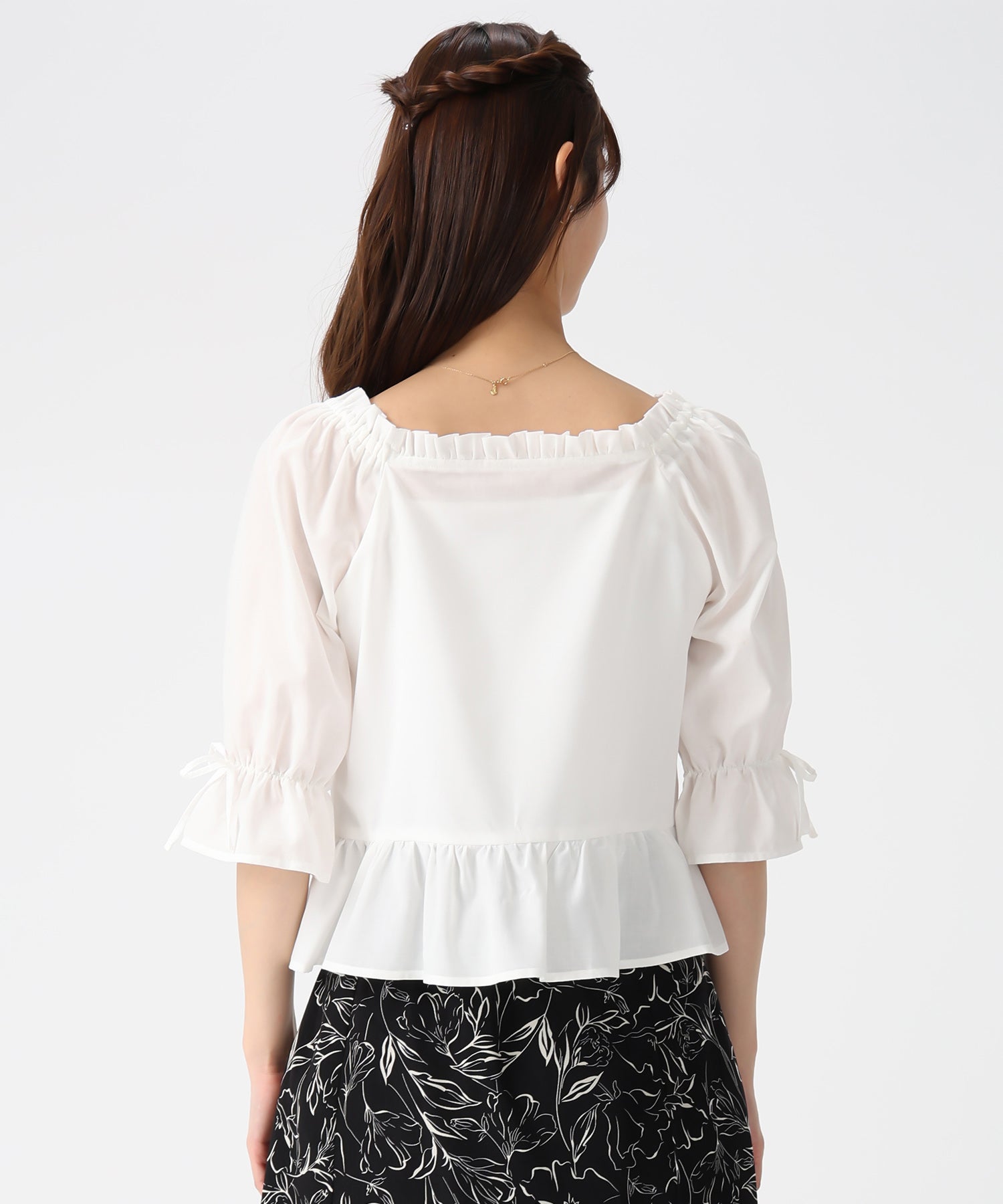 ミッシュマッシュ MISCH MASCH 2026春夏新作 スクエアネックフリルペプラムブラウス MM618108 （WHITE） WHITE