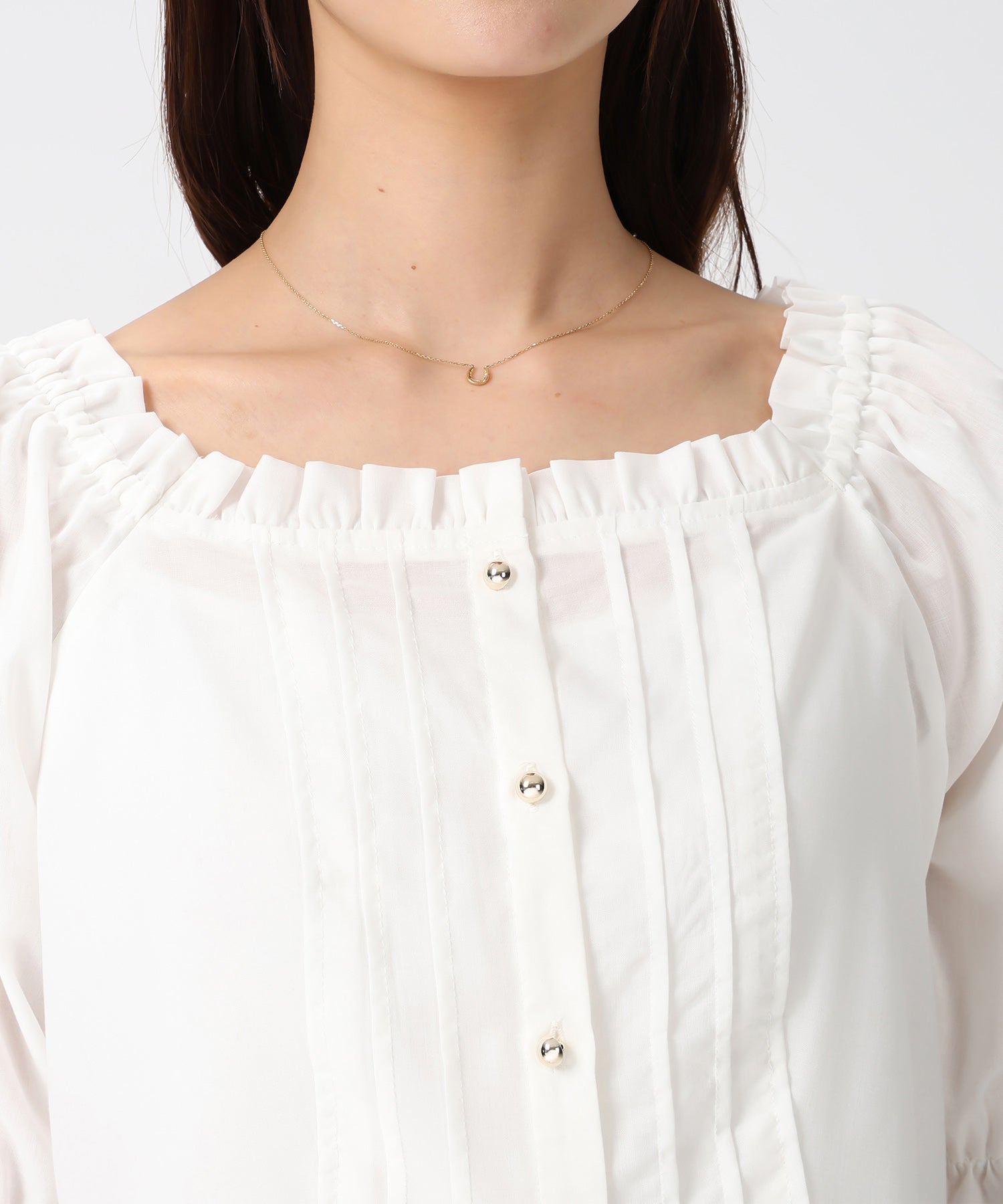 ミッシュマッシュ MISCH MASCH 2026春夏新作 スクエアネックフリルペプラムブラウス MM618108 （WHITE） WHITE