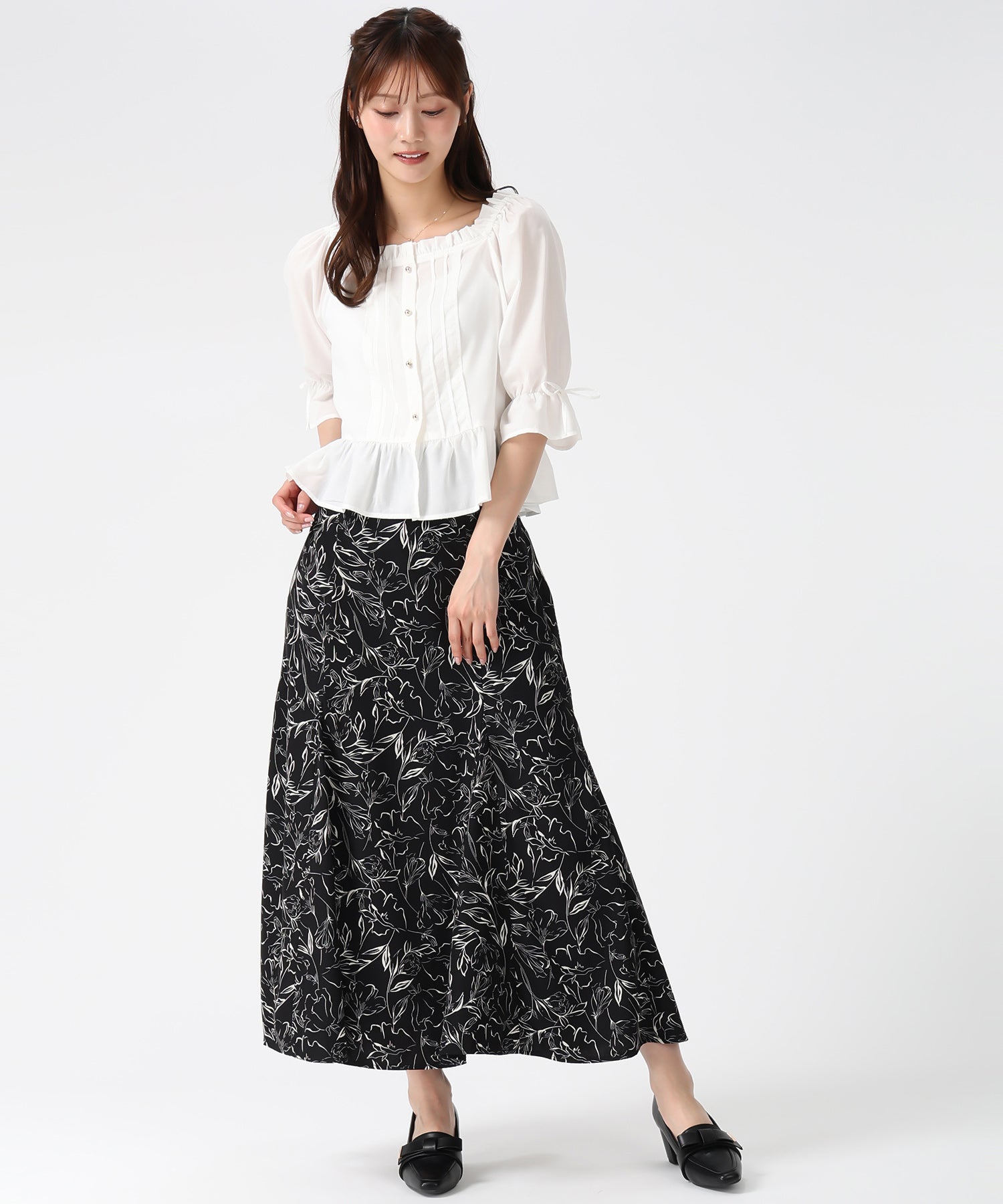 ミッシュマッシュ MISCH MASCH 2026春夏新作 スクエアネックフリルペプラムブラウス MM618108 （WHITE） WHITE