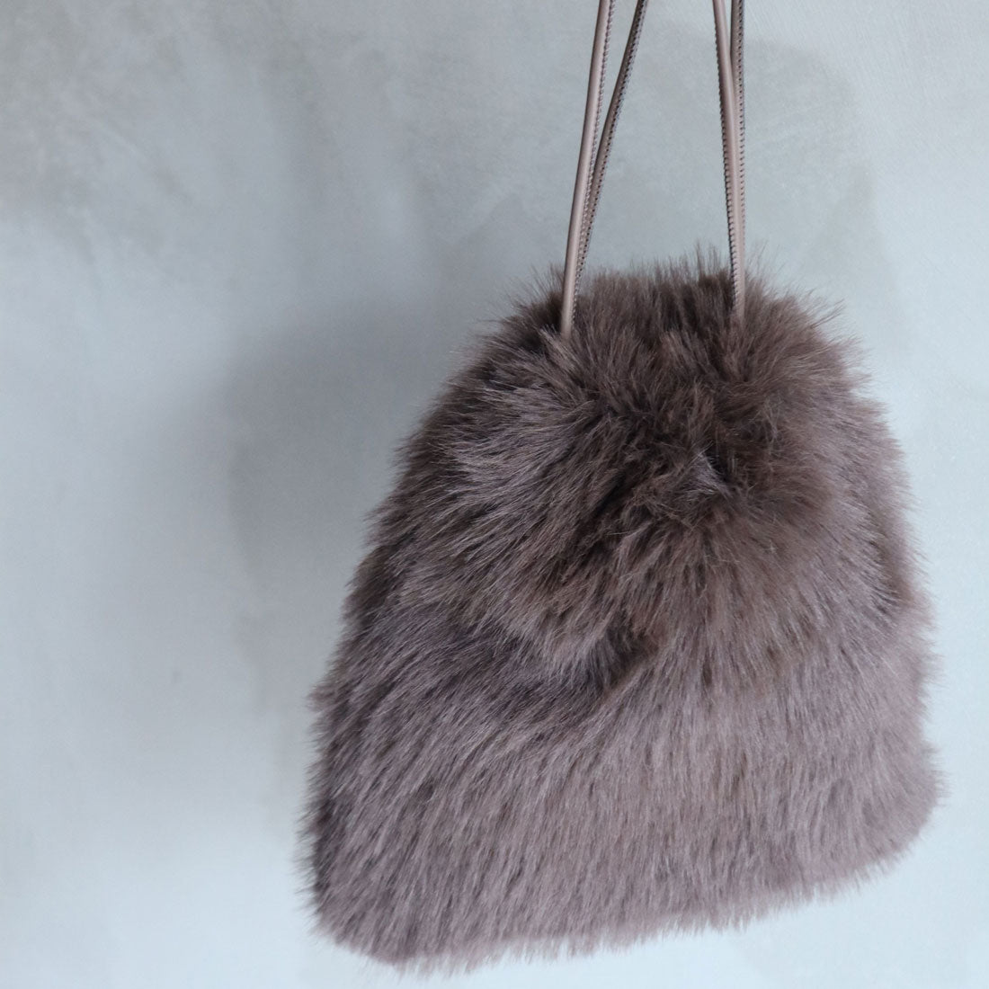 ミレム mirem Ring fur bag,GREIGE