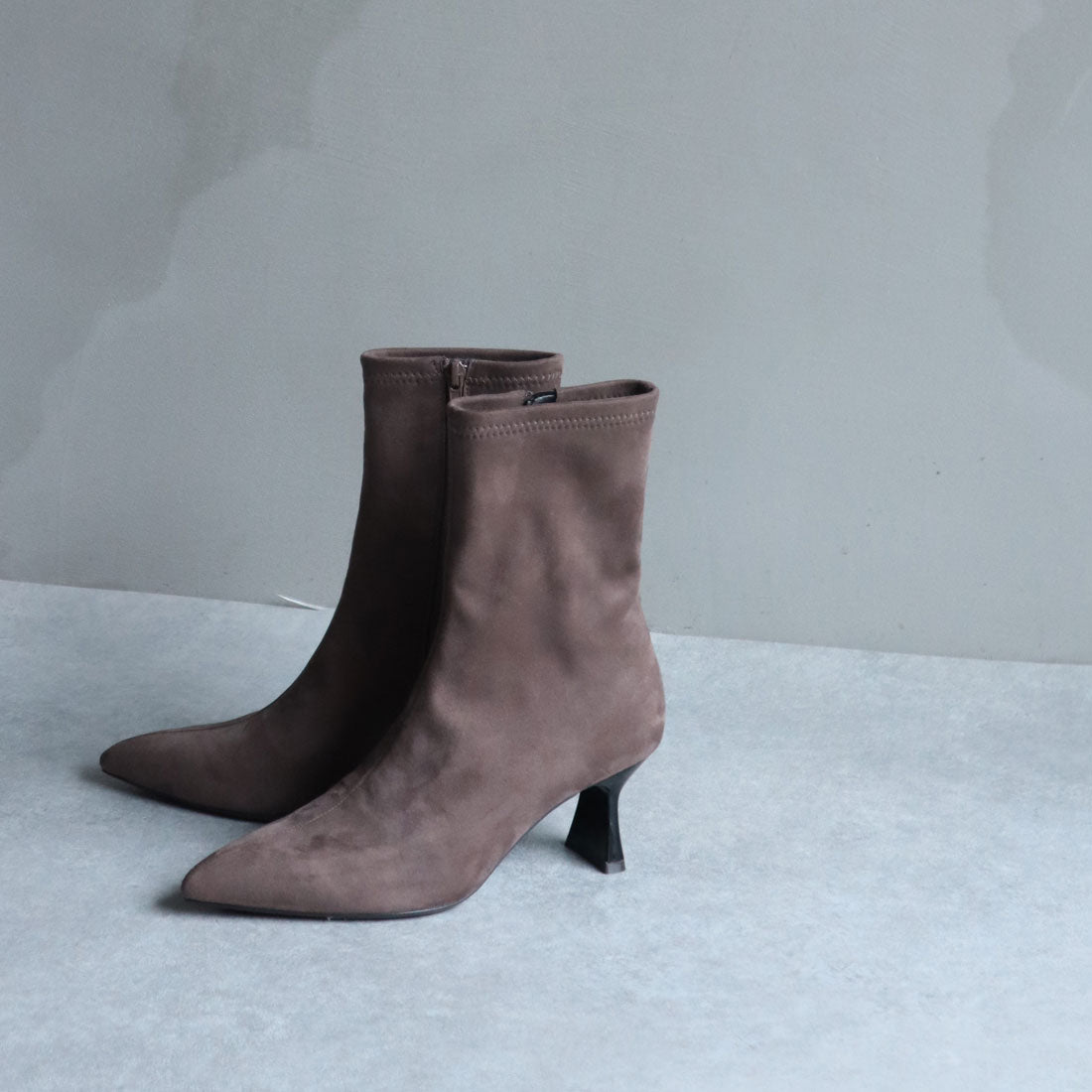 ミレム mirem Suede stretch boots,GREIGE