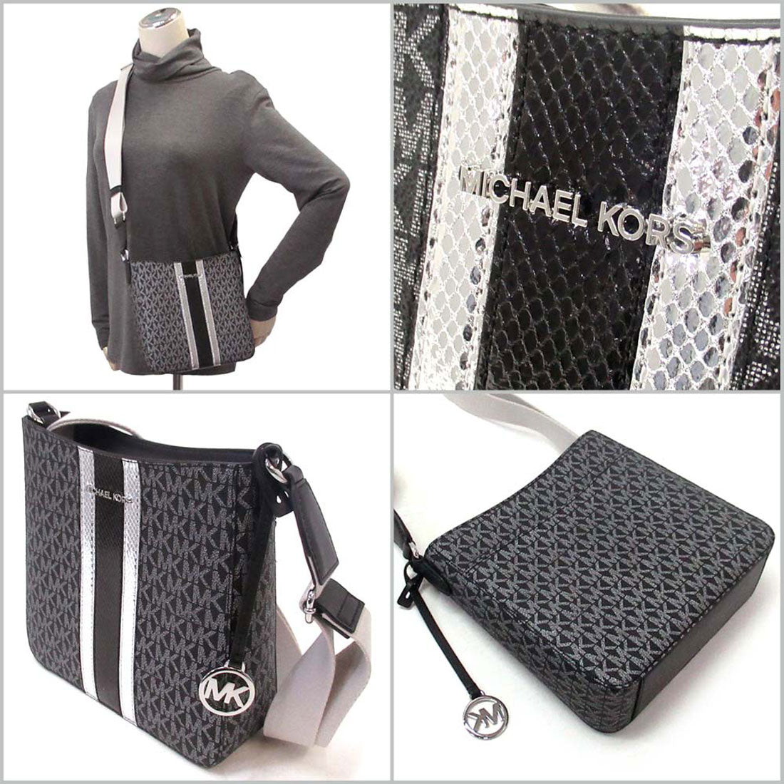 麥克·科爾斯 MICHAEL KORS MICHAEL KORS 麥克·科爾斯 直營店 飛行套裝 旅行 小型 簽名 信使 肩背包 35F4STVC5V 黑色