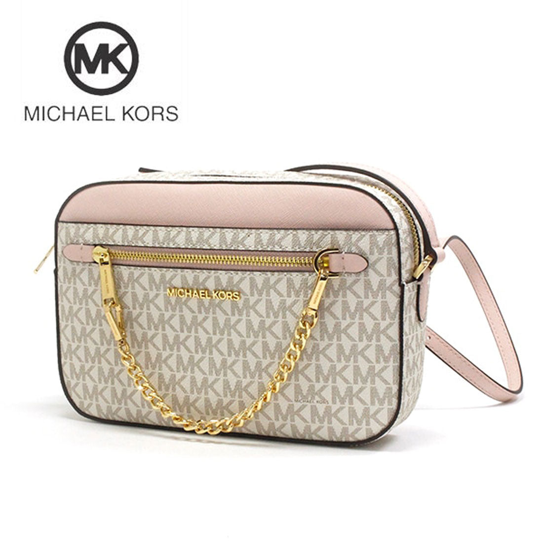 マイケルコース MICHAEL KORS マイケルコース ショルダーバッグ MICHAEL KORS ラージ EW ジップ チェーン クロスボディー ジェット セット PWD BLSH MLT 35S1GTTC9B PWDBL,PWDBL