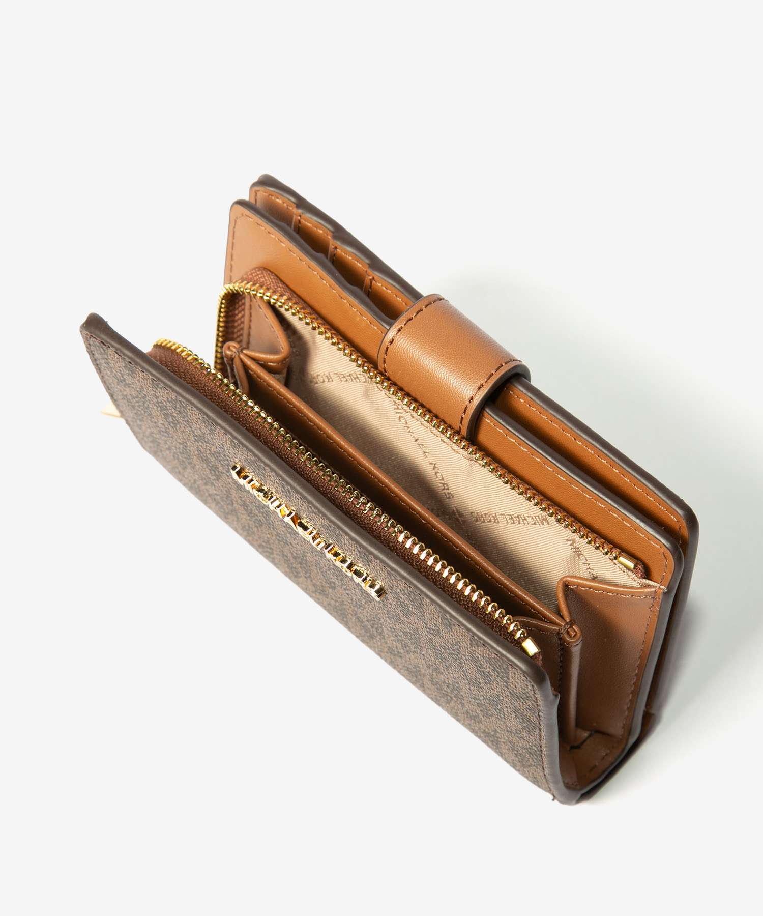 MICHAEL KORS Medium Signature Logo Wallet JET SET TRAVEL Billfold Zip Folding Wallet for Women