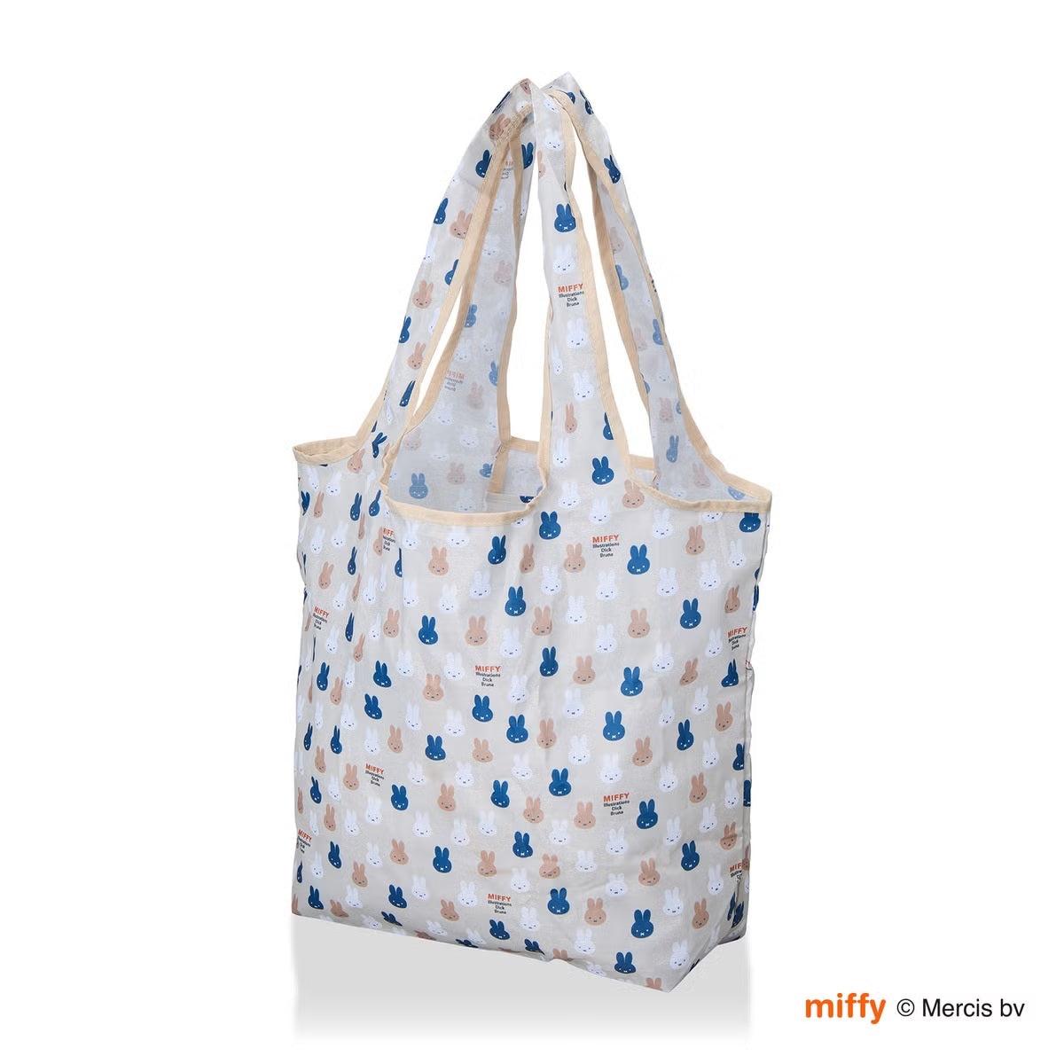 ミッフィー miffy 折りたたみエコバッグ Mサイズ 20L （B274.グレーメニー） B274.グレーメニー