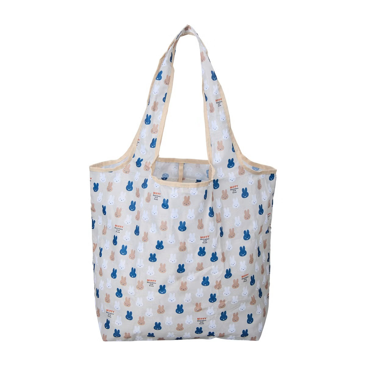 ミッフィー miffy 折りたたみエコバッグ Mサイズ 20L （B274.グレーメニー） B274.グレーメニー