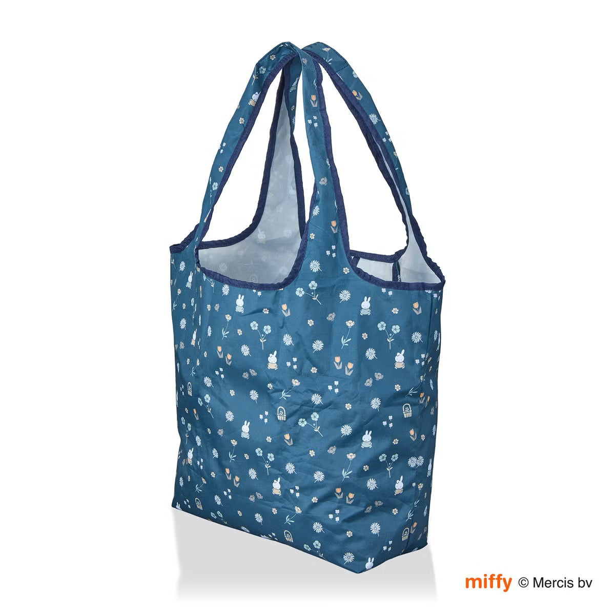 ミッフィー miffy 折りたたみエコバッグ Mサイズ 20L （B273.ネイビー小花） B273.ネイビー小花