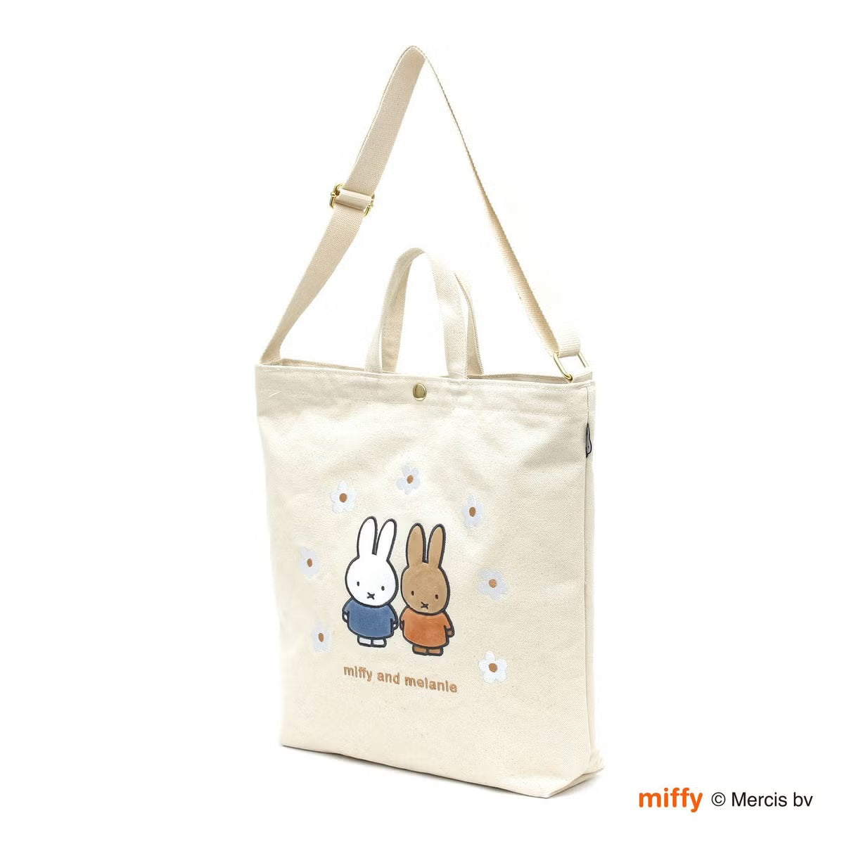ミッフィー miffy 2WAY帆布トートショルダーバッグ （B243.ナチュラルフラワーアーチ） B243.ナチュラルフラワーアーチ