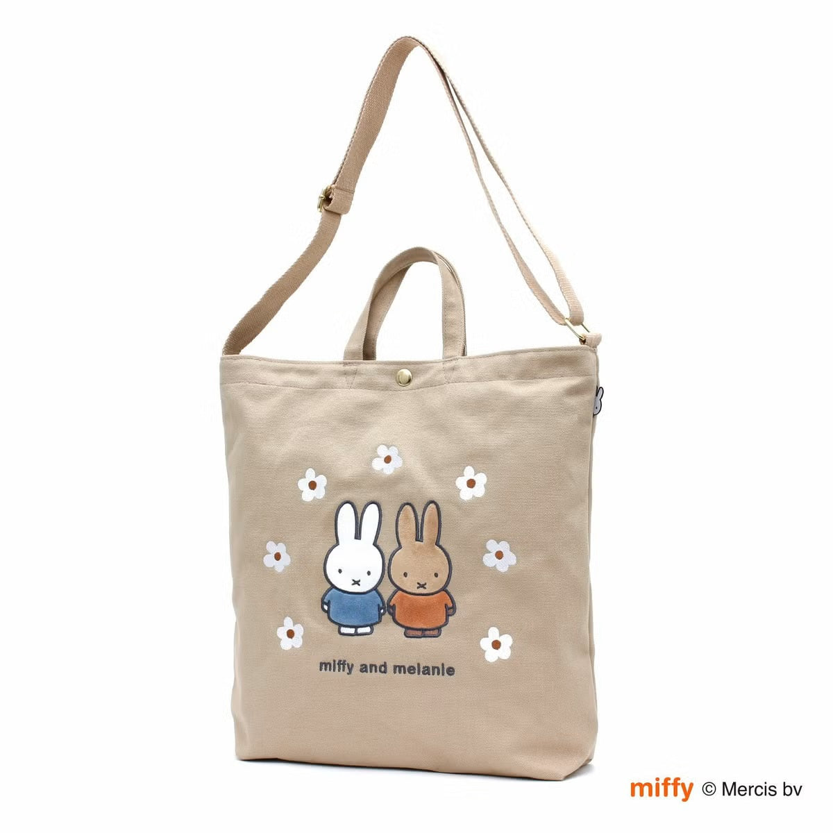 ミッフィー miffy 2WAY帆布トートショルダーバッグ （B244.ベージュフラワーアーチ） B244.ベージュフラワーアーチ