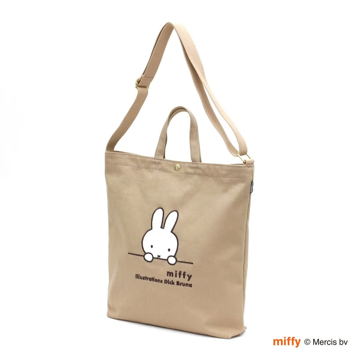 ミッフィー miffy 2WAY帆布トートショルダーバッグ （B242.ベージュミッフィーフェイス） B242.ベージュミッフィーフェイス
