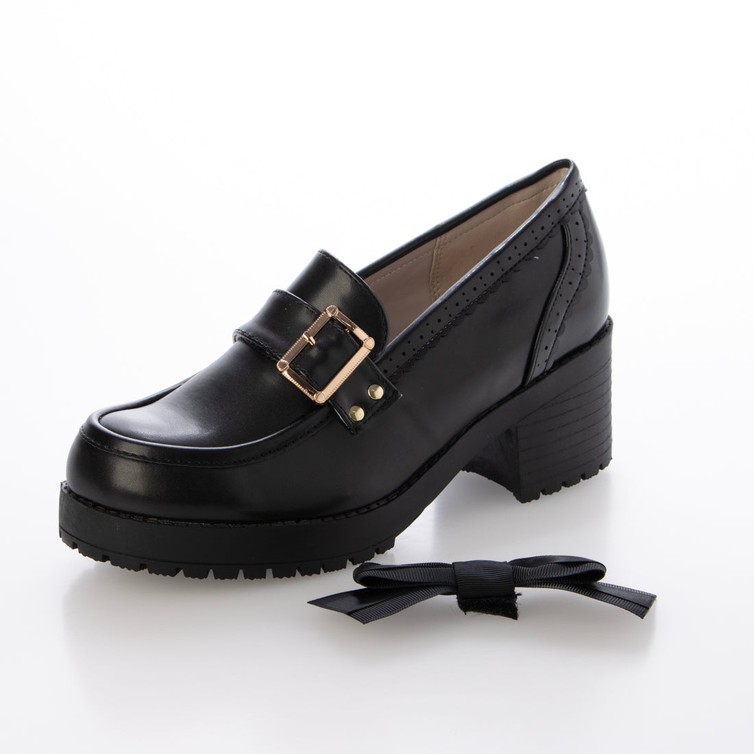 ミニア minia リボンバックルパンプス （BLK） BLK