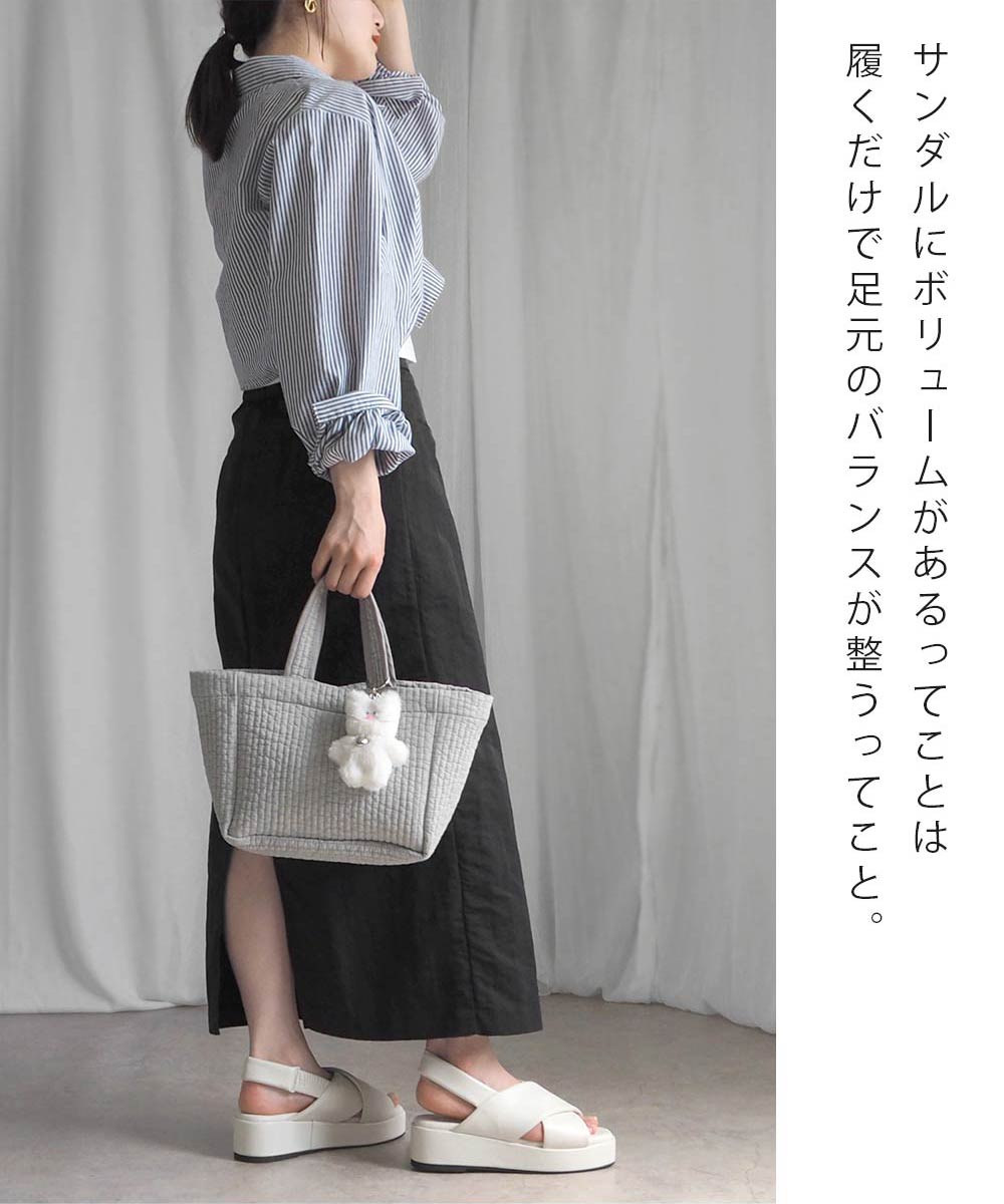 ミニア minia 厚底クロスパフサンダル