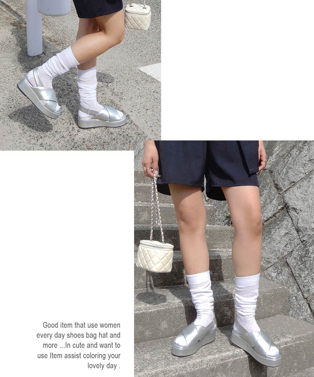ミニア minia 厚底クロスパフサンダル