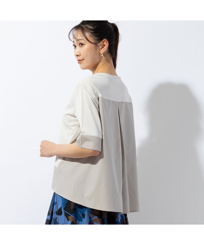 ミゼール missel COOL RICH COTTON バイカラーTシャツ （ベージュ） ベージュ