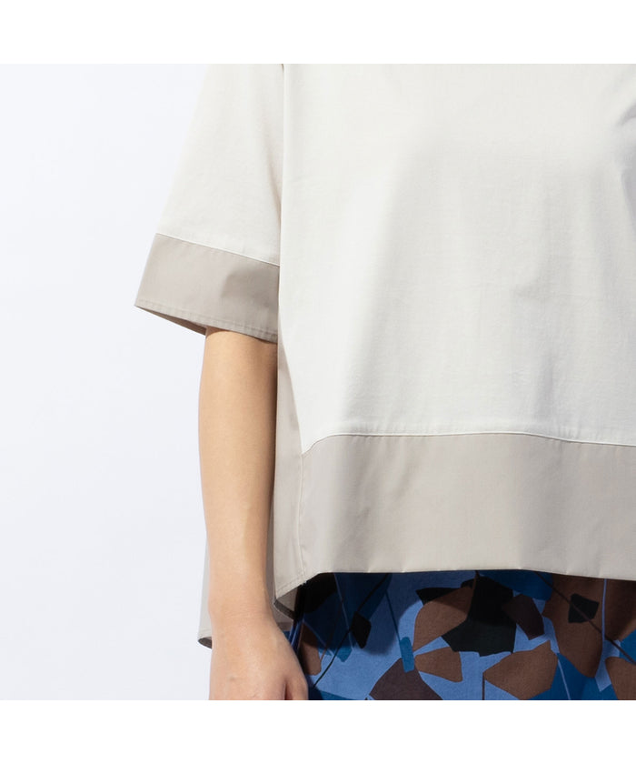 ミゼール missel COOL RICH COTTON バイカラーTシャツ （ベージュ） ベージュ