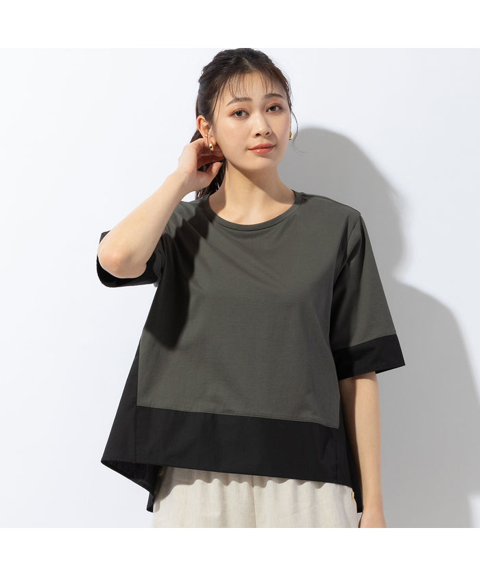 ミゼール missel COOL RICH COTTON バイカラーTシャツ （ベージュ） ベージュ