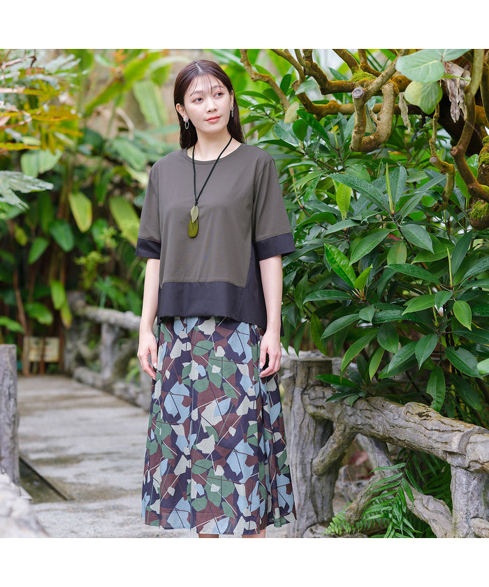 ミゼール missel COOL RICH COTTON バイカラーTシャツ （ベージュ） ベージュ
